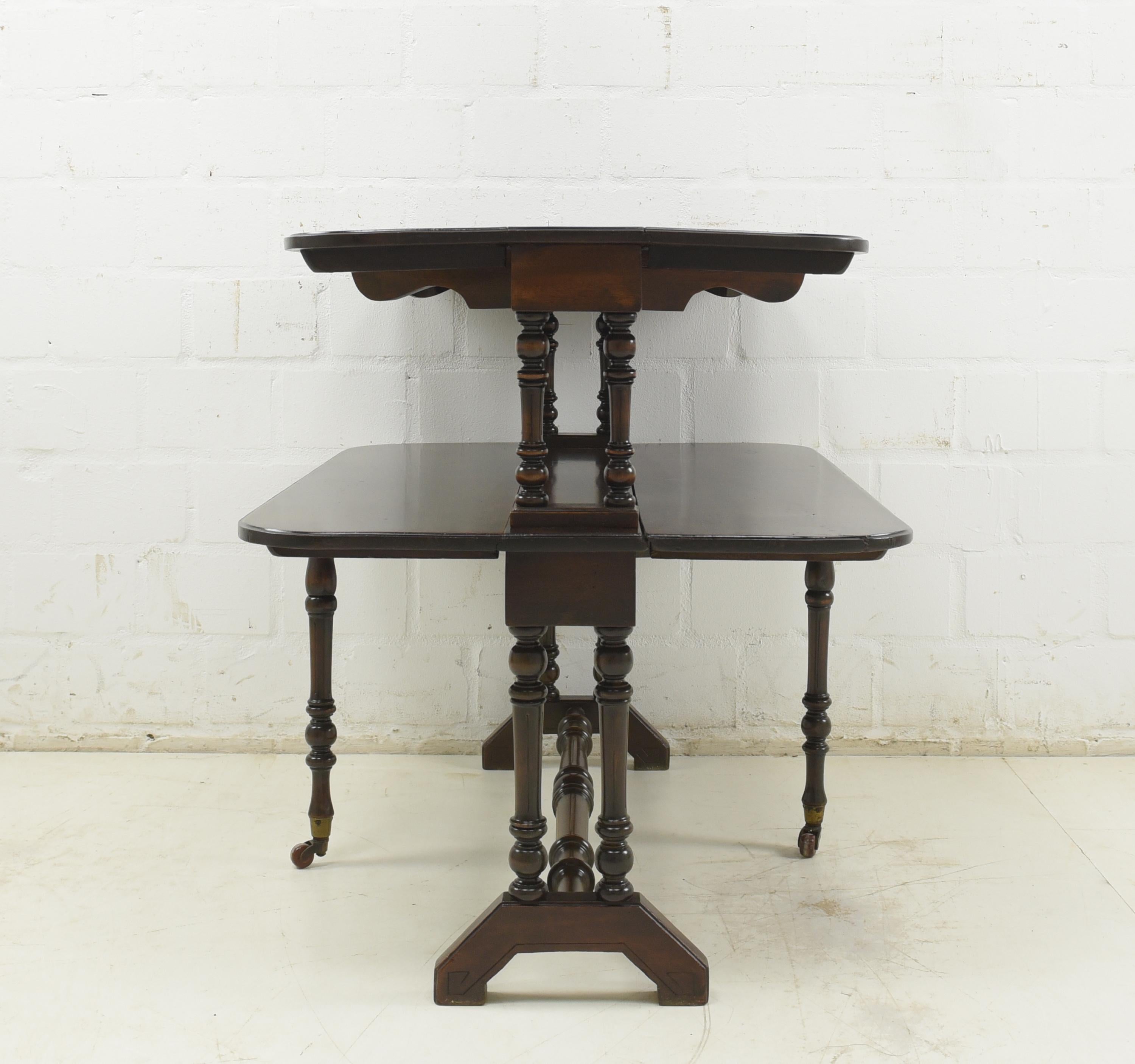 19th Century Two Tier Gateleg Folding Table / Shelving Table in Mahogany England, 1880 For Sale