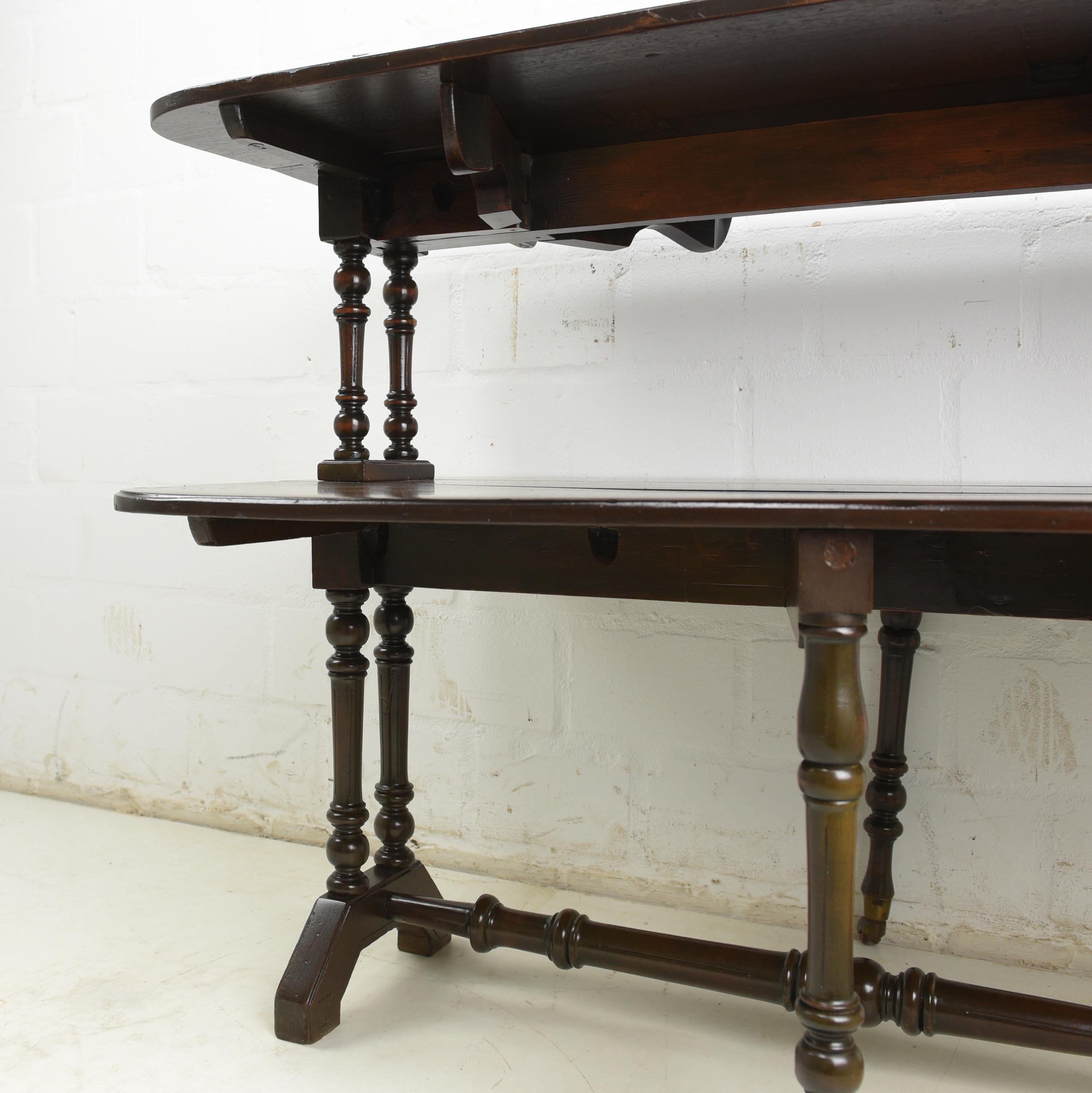 Two Tier Gateleg Folding Table / Shelving Table in Mahogany England, 1880 For Sale 5