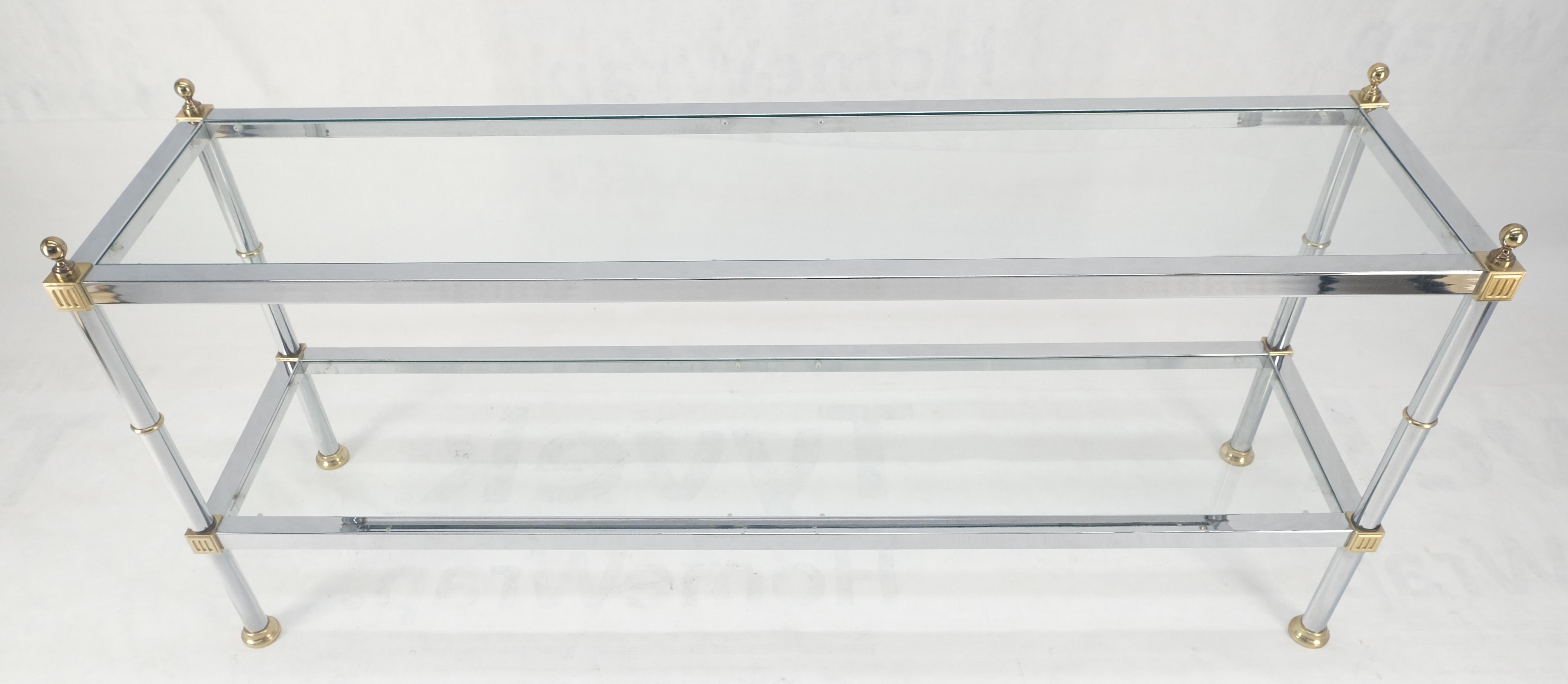 Two Tier Italian Glass Shelve Chrome 7 Brass 60