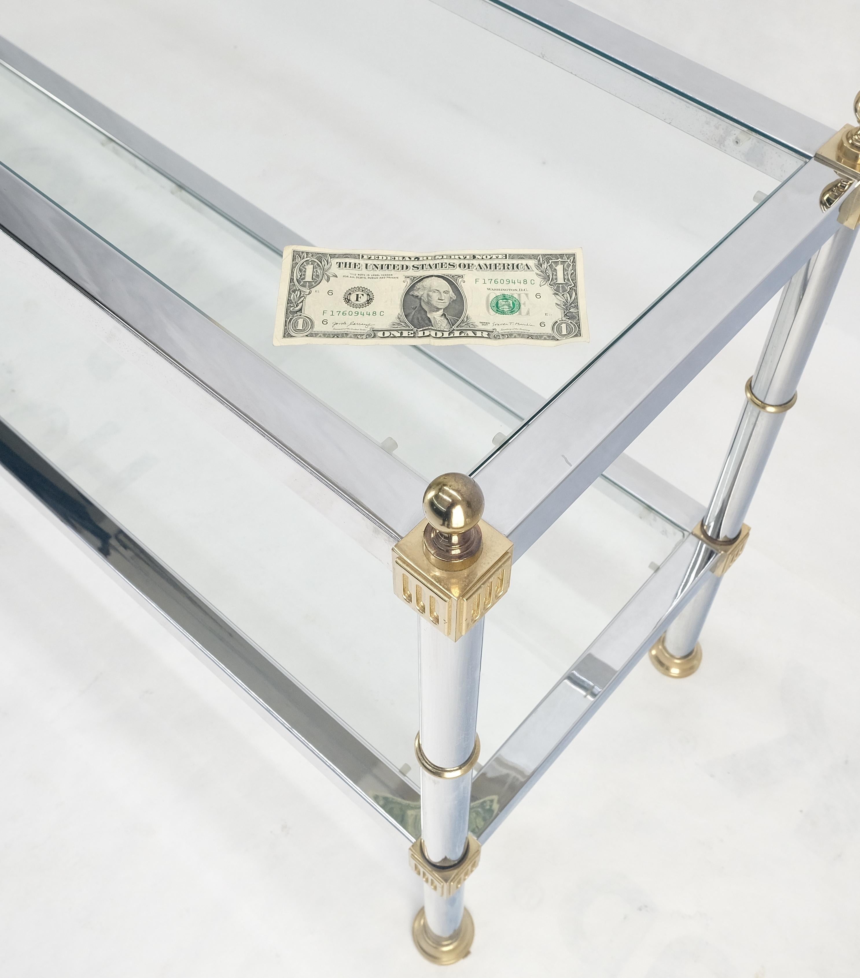 Two Tier Italian Glass Shelve Chrome 7 Brass 60