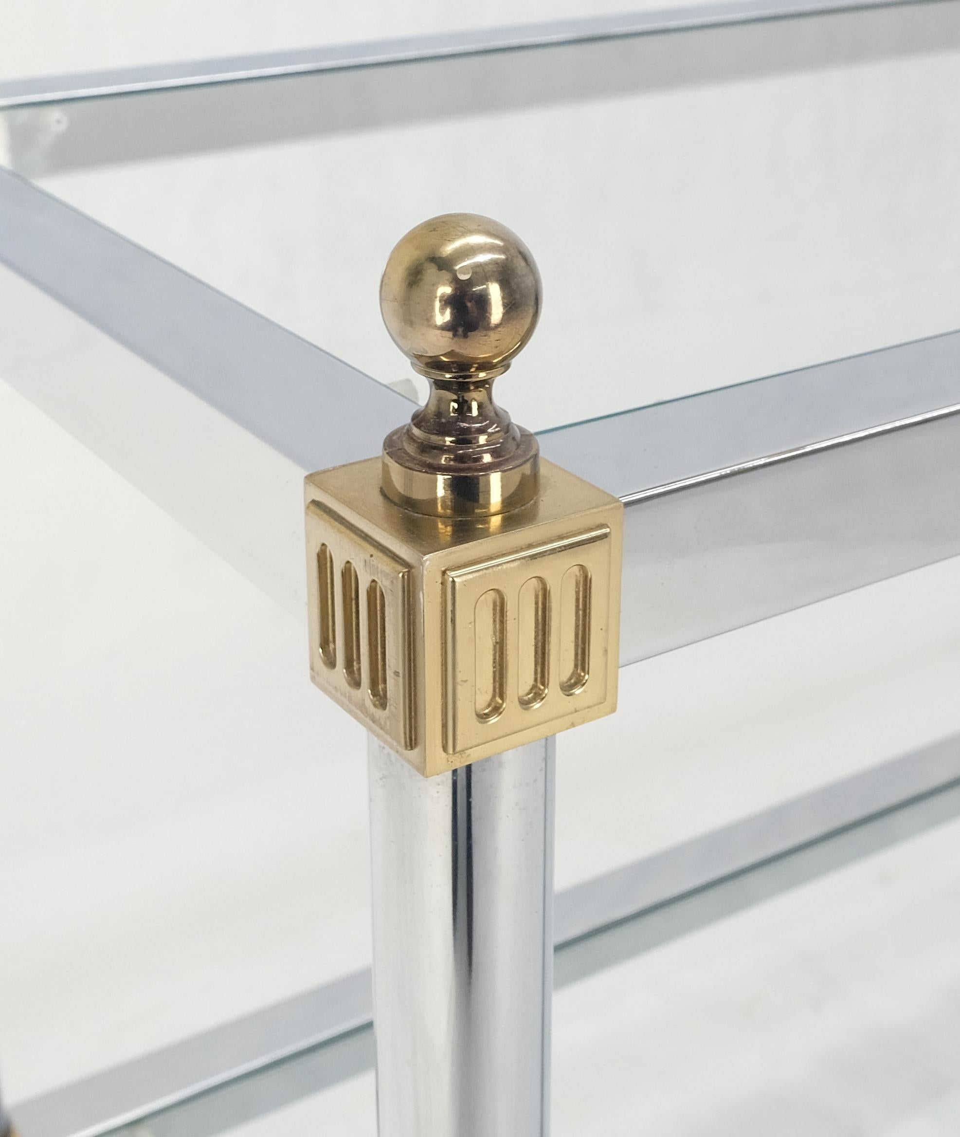 Two Tier Italian Glass Shelve Chrome 7 Brass 60
