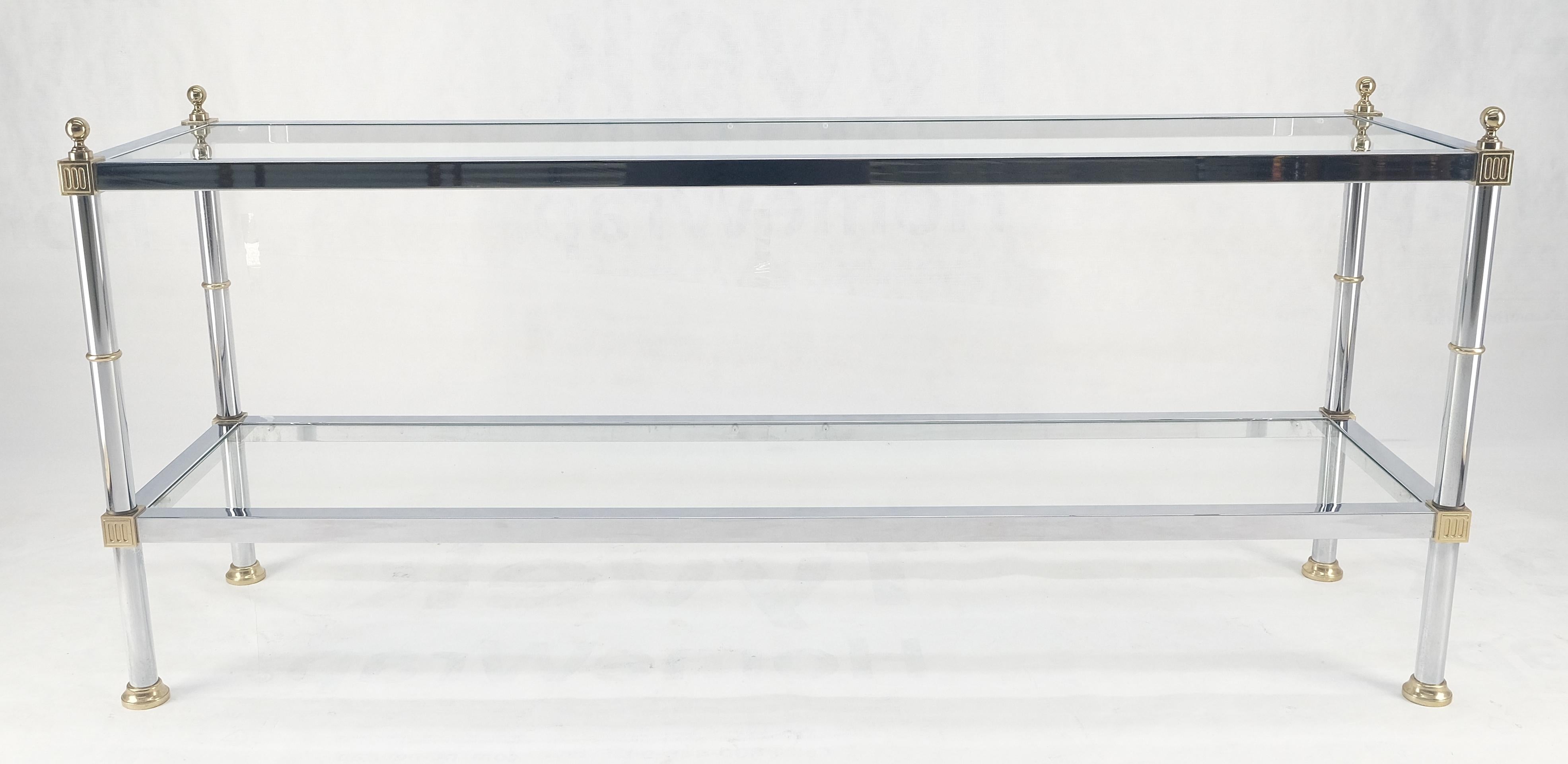 Two Tier Italian Glass Shelve Chrome 7 Brass 60