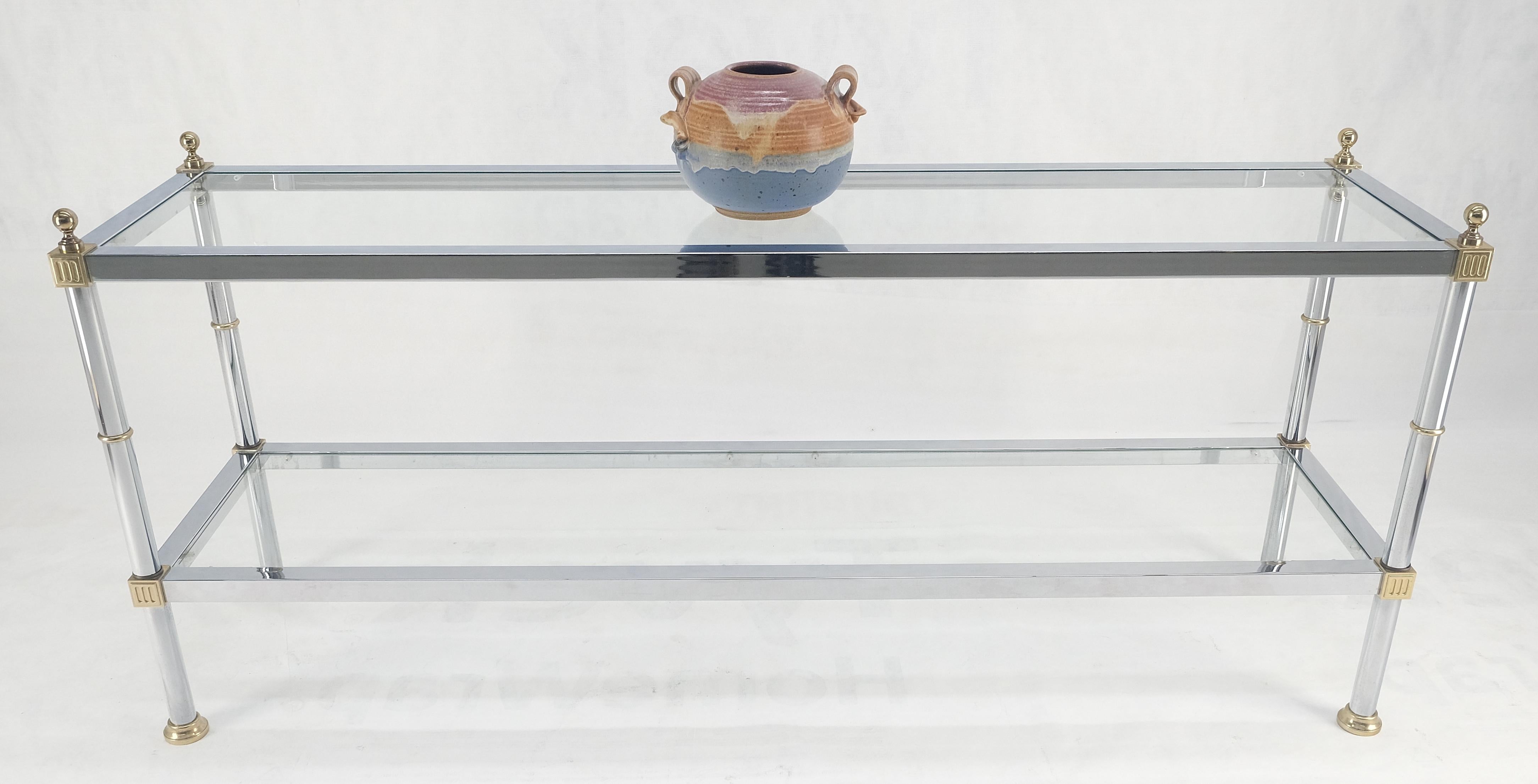 Two Tier Italian Glass Shelve Chrome 7 Brass 60