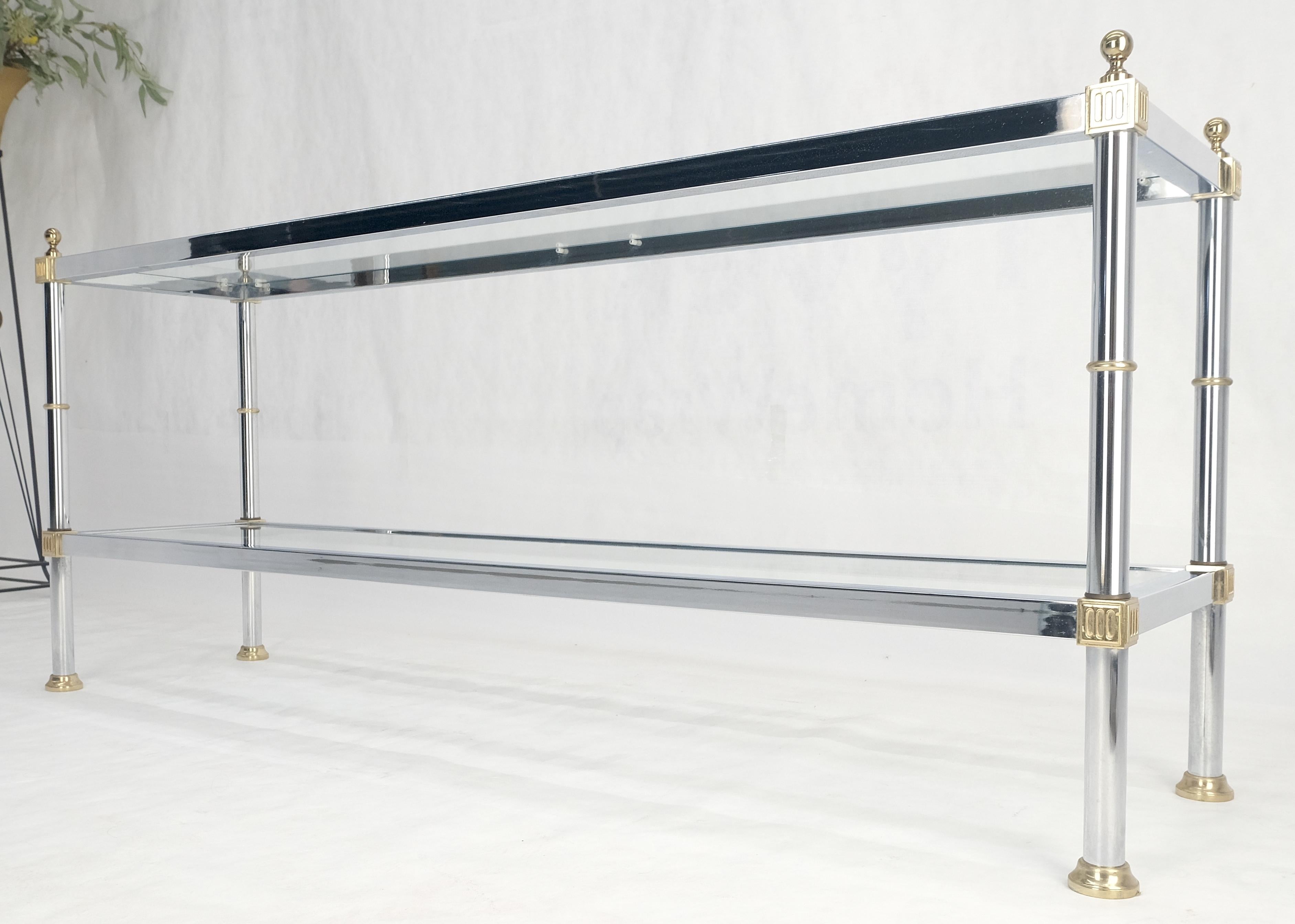 Two Tier Italian Glass Shelve Chrome 7 Brass 60