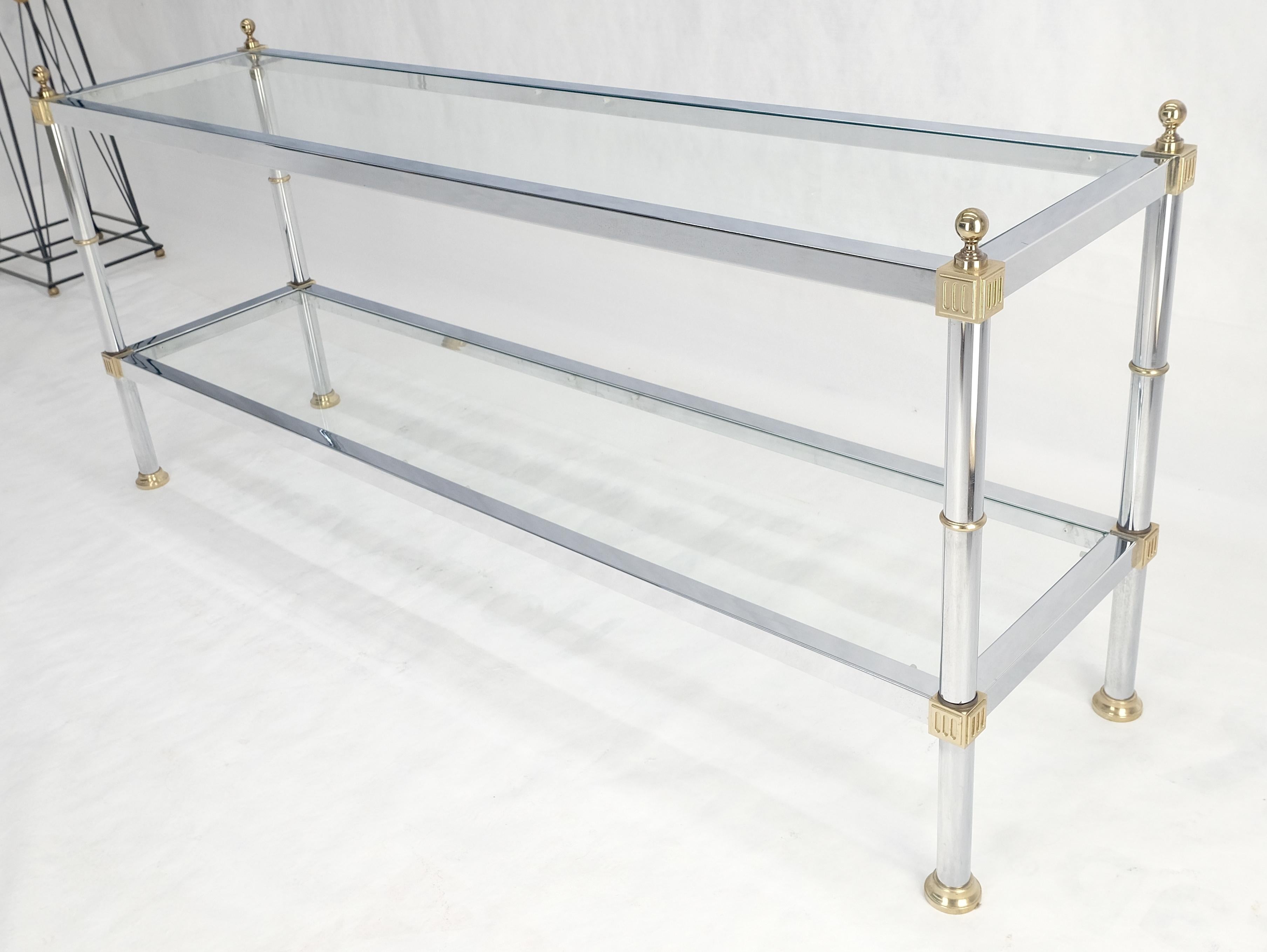 Two Tier Italian Glass Shelve Chrome 7 Brass 60