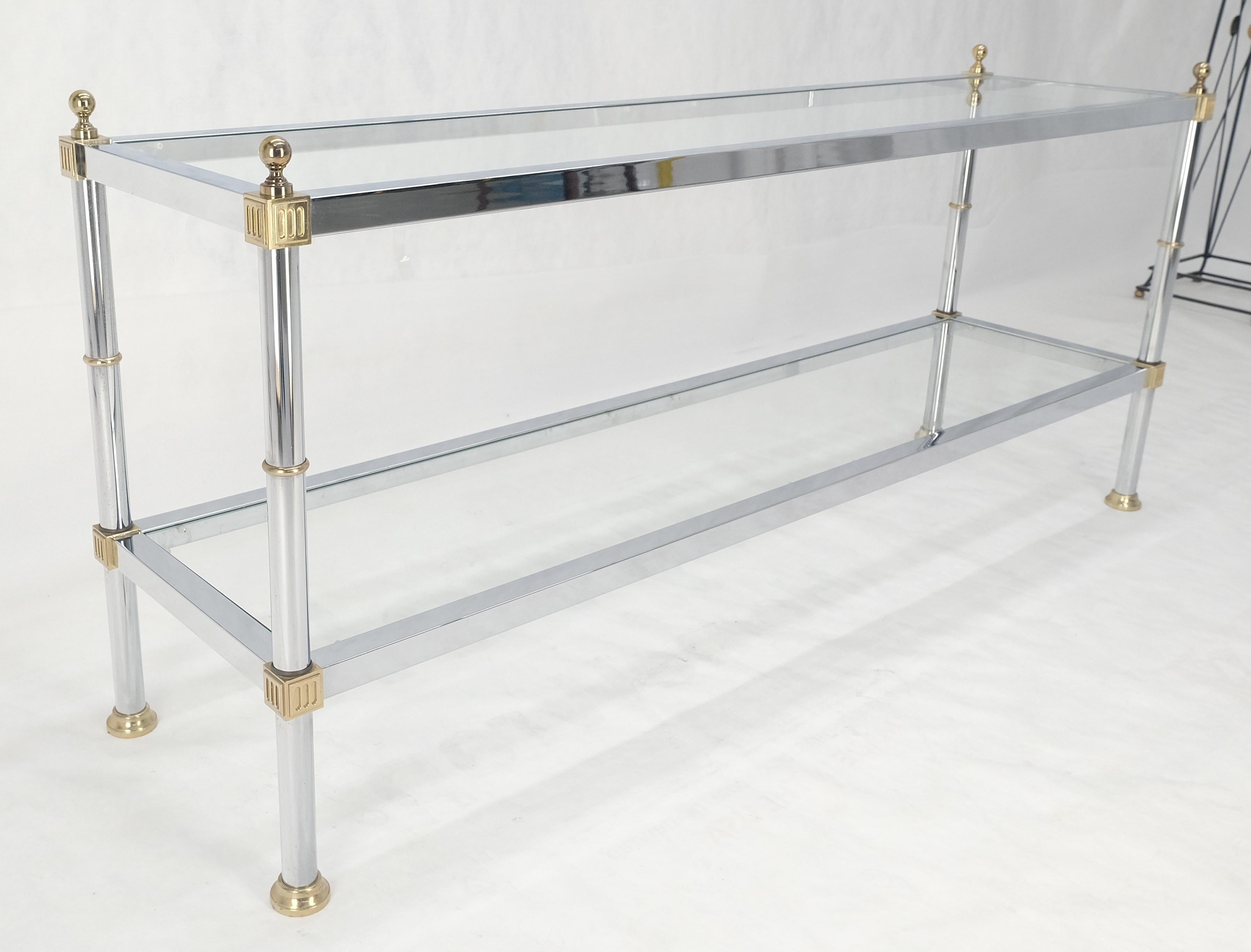 Two Tier Italian Glass Shelve Chrome 7 Brass 60