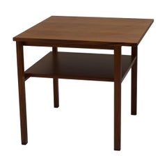 Two-Tier Lamp Table by Dunbar with Cantilevered Top in Walnut