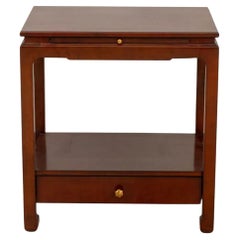 Two Tier Mahogany Side Table With Drawer