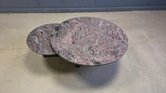 Two tier marble pivoting top coffee table by roche Bobois, 1980s