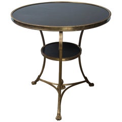Two-Tier Marble Topped  Brass Gueridon