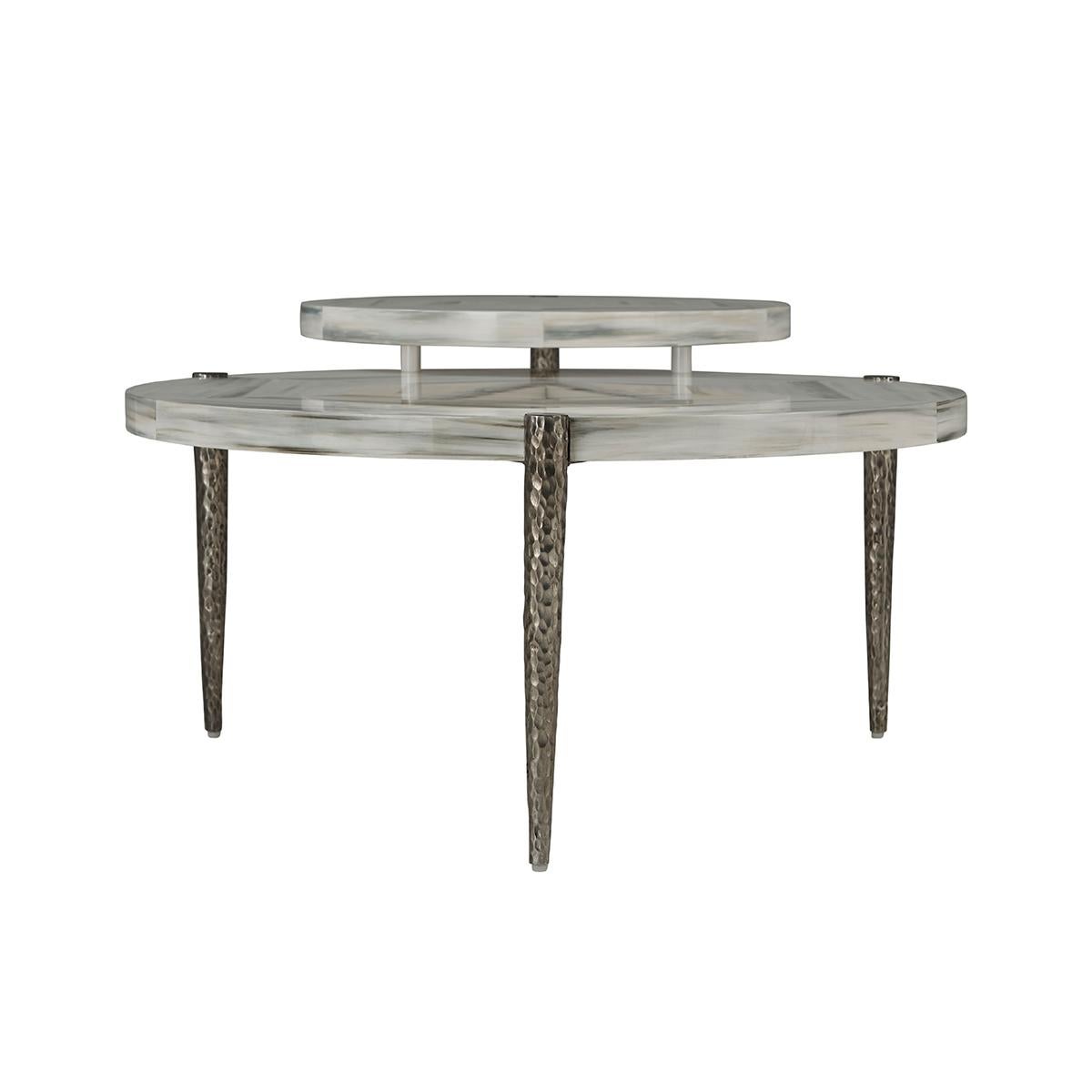 Contemporary Two Tier Modern Cocktail Table