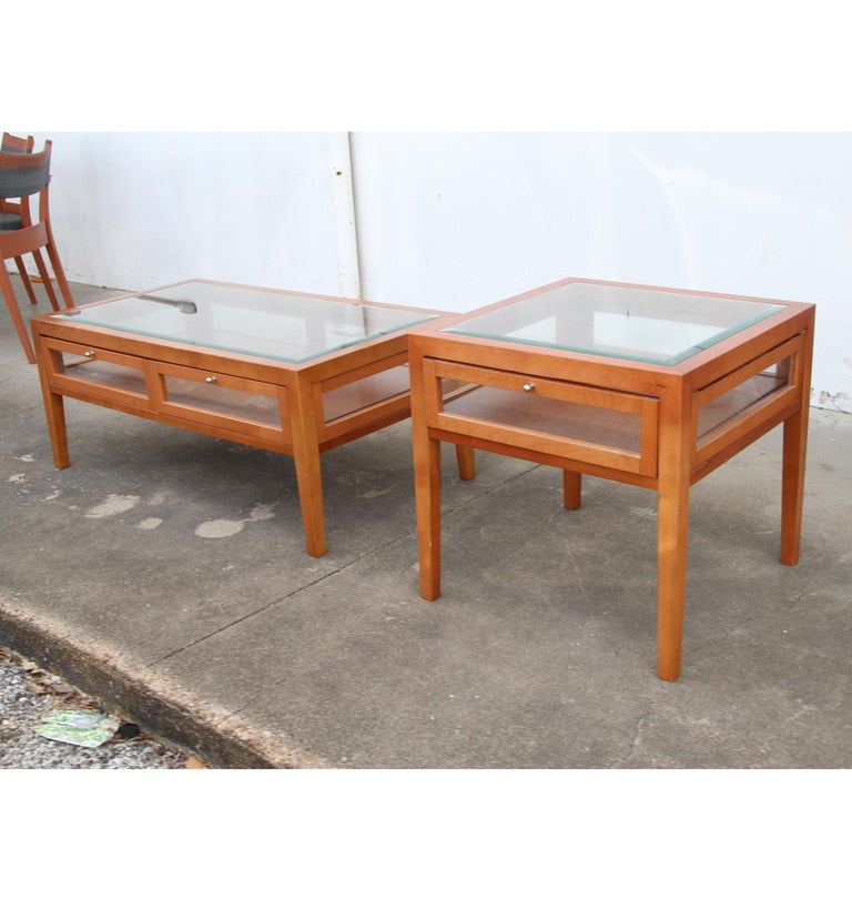 Two Tier Modern Display Side Table For Sale at 1stDibs two tier table