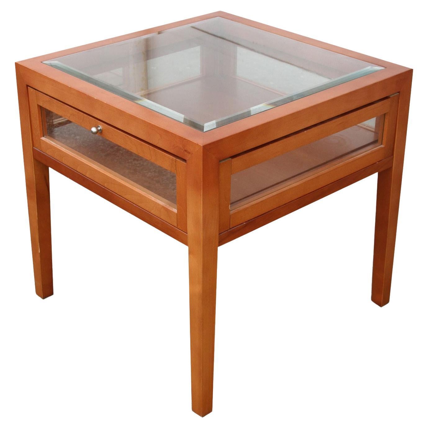 Two Tier Modern Display Side Table For Sale