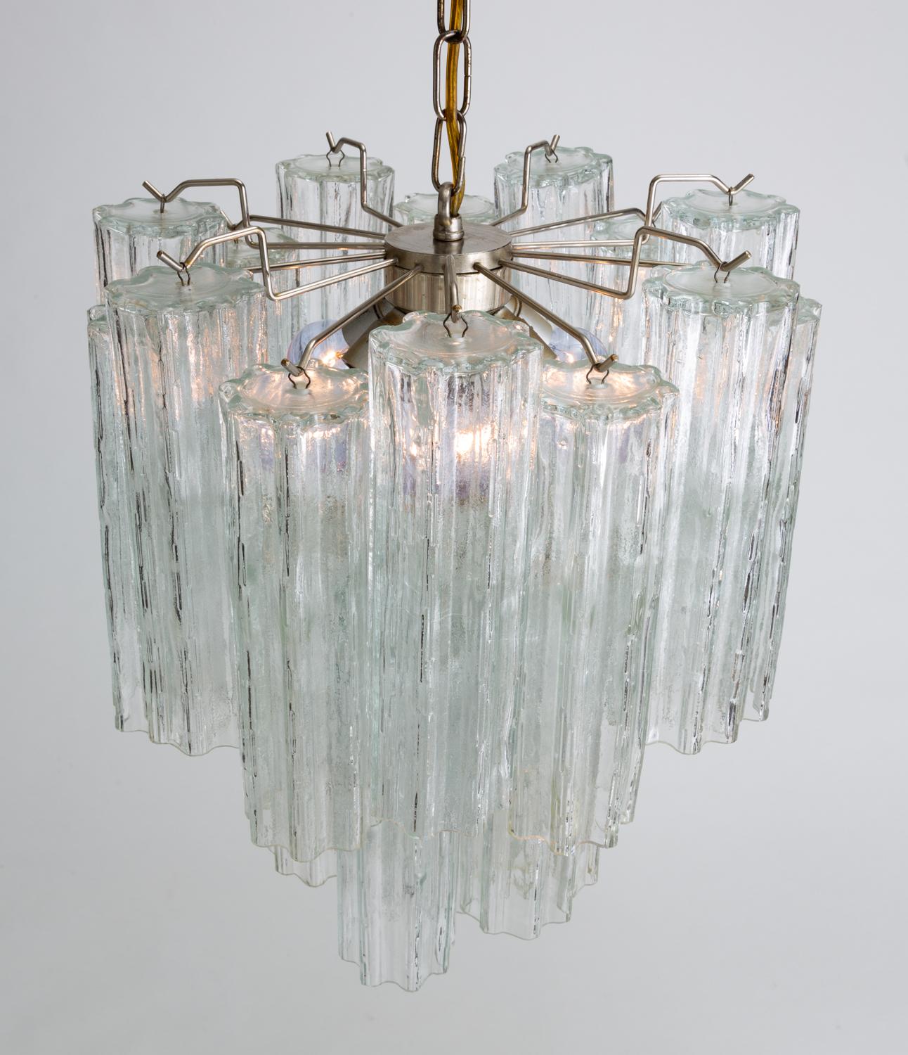 Two-Tier Murano Glass Chandelier by Venini In Good Condition In Los Angeles, CA