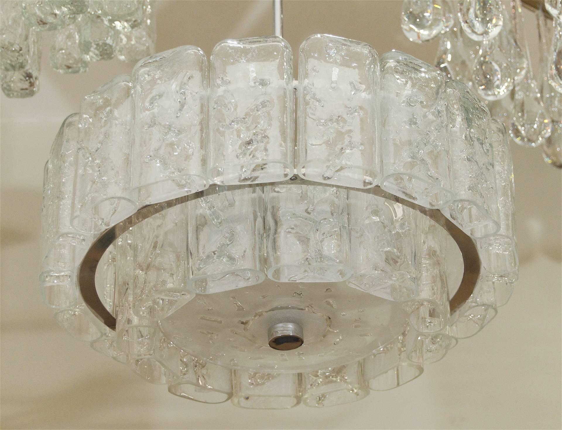 Two-Tier Organic Glass Chandelier with Chrome 1