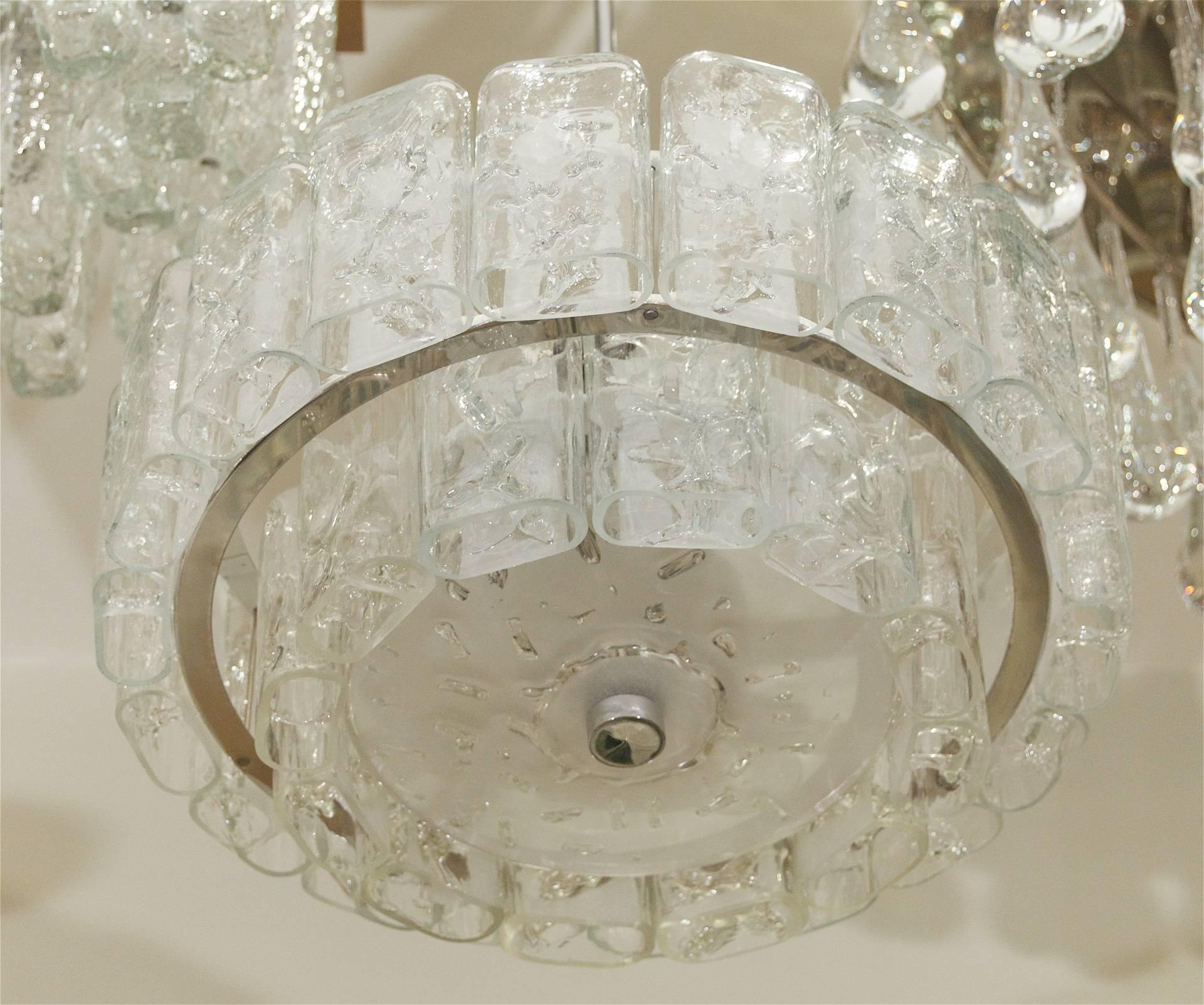 Two-Tier Organic Glass Chandelier with Chrome 2