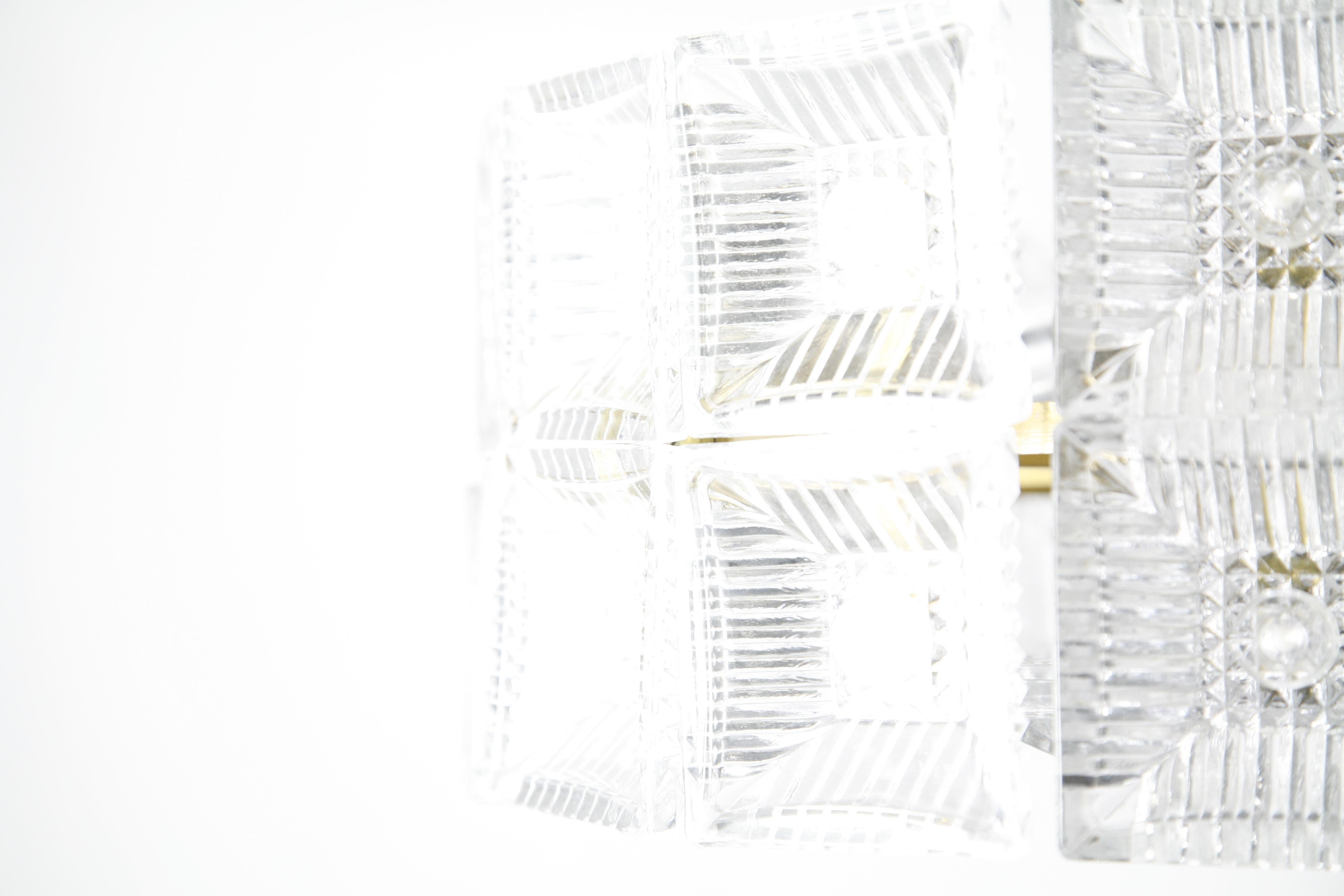 Two-Tier Orrefors Crystal Flushmount Designed by Carl Fagerlund, 1970, Sweden For Sale 6