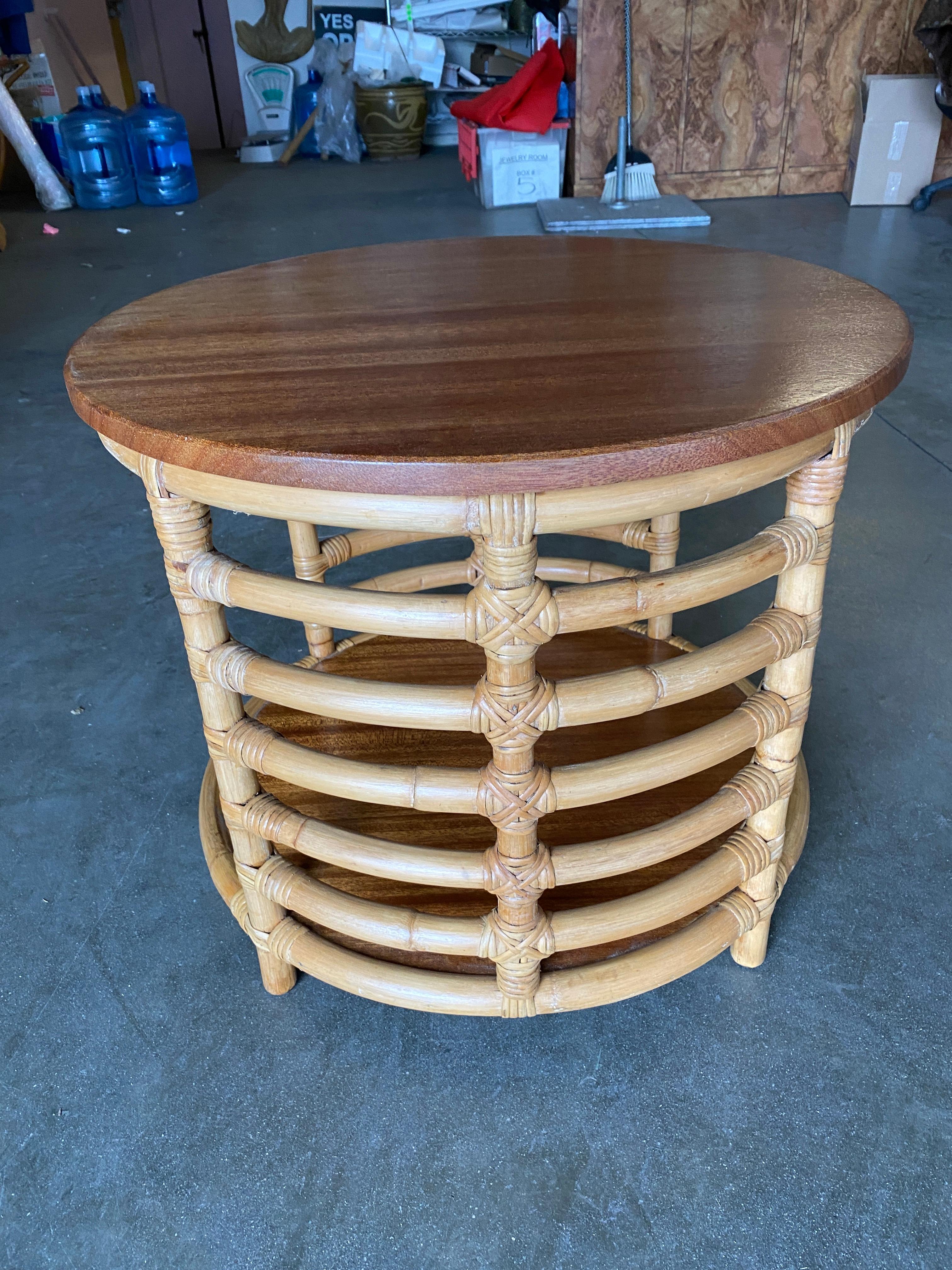 vintage two tier round side table