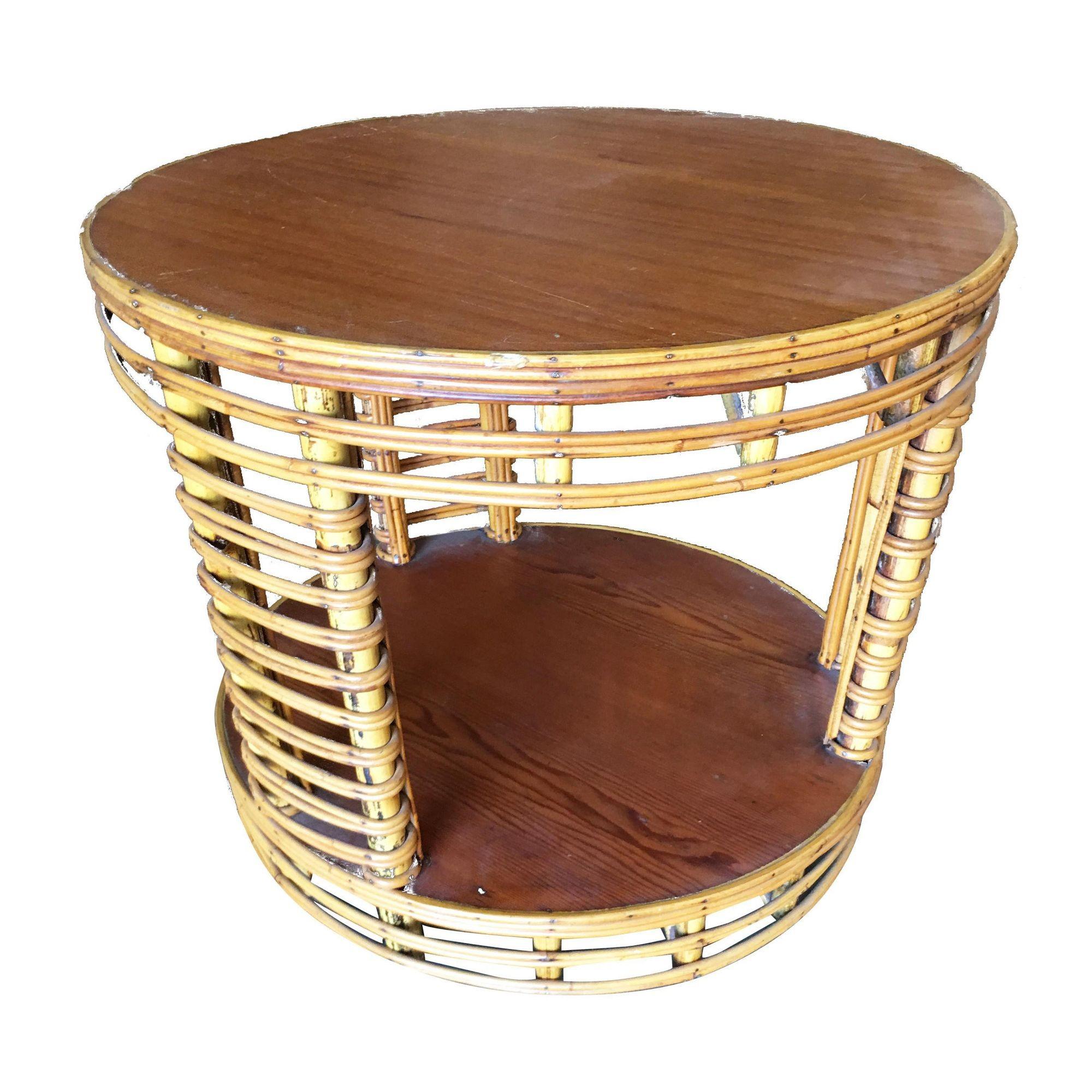 round rattan coffee table