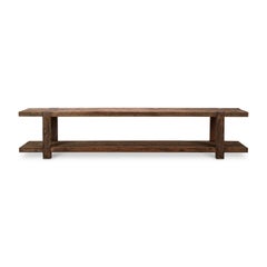 Two Tier Rustic Teak Media Console