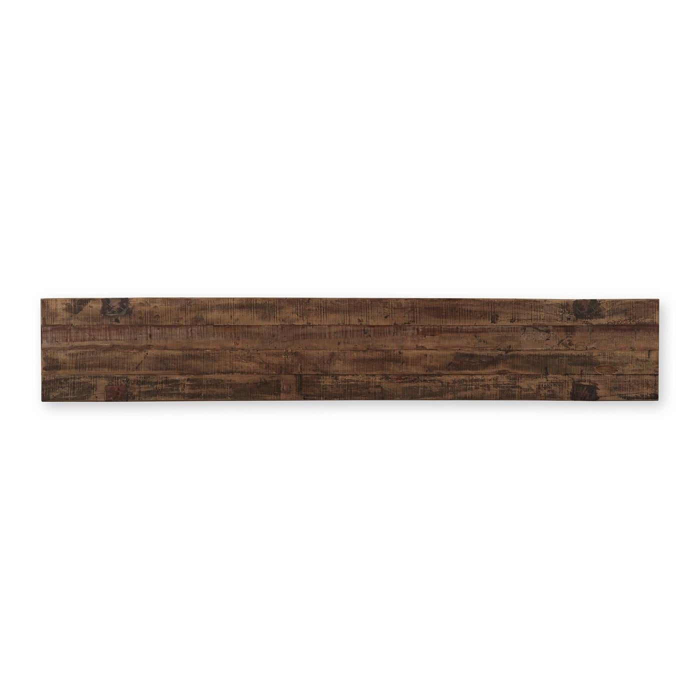 Asiatico Console multimediale in teak rustico a due livelli in vendita