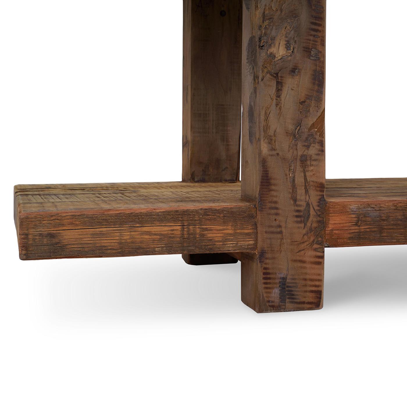 Console multimediale in teak rustico a due livelli In condizioni Nuovo in vendita a Westwood, NJ