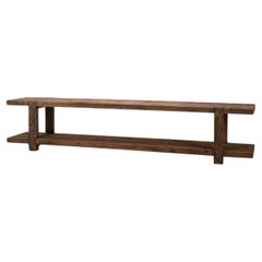 Two Tier Rustic Teak Media Console