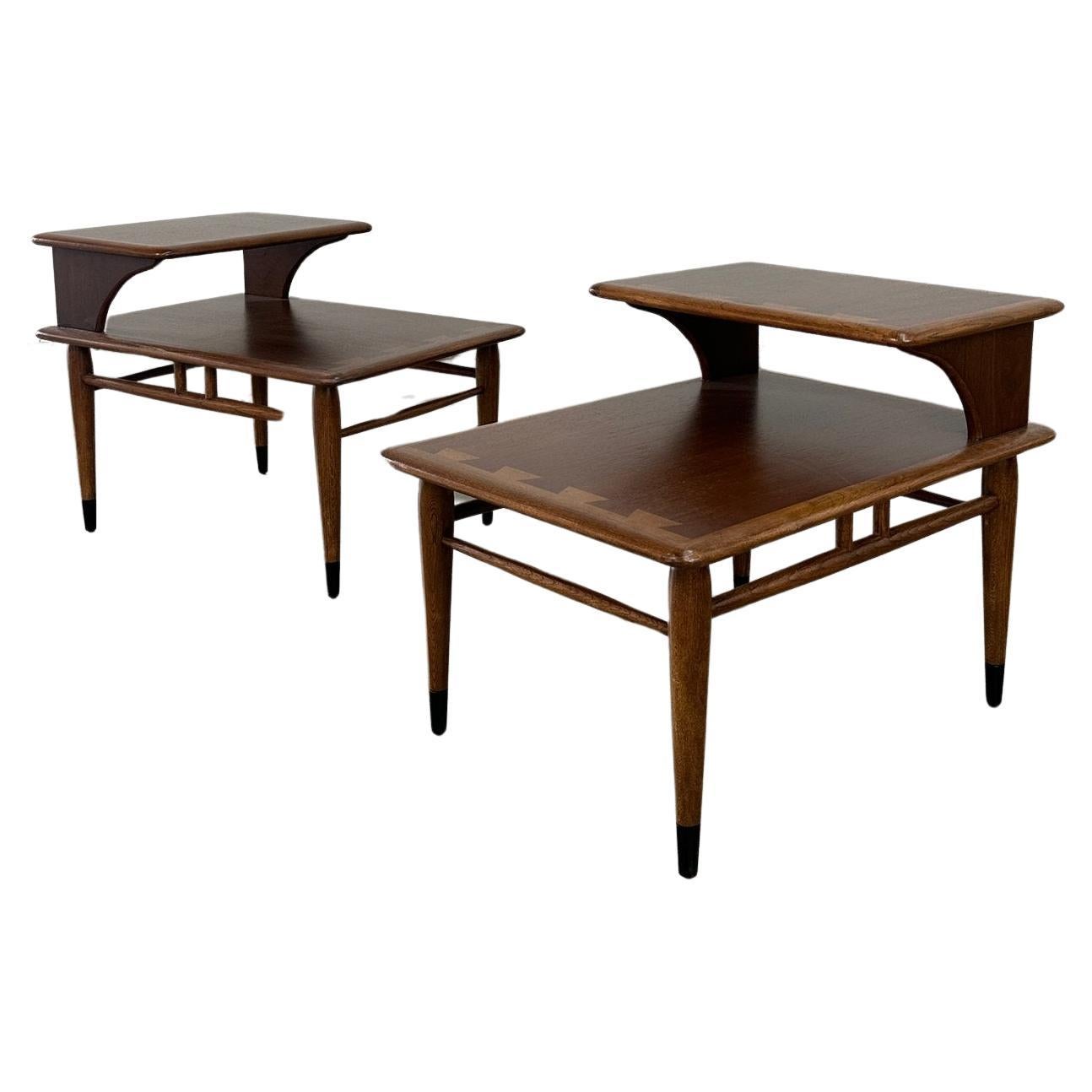 Two tier side tables by Lane Acclaim- pair For Sale