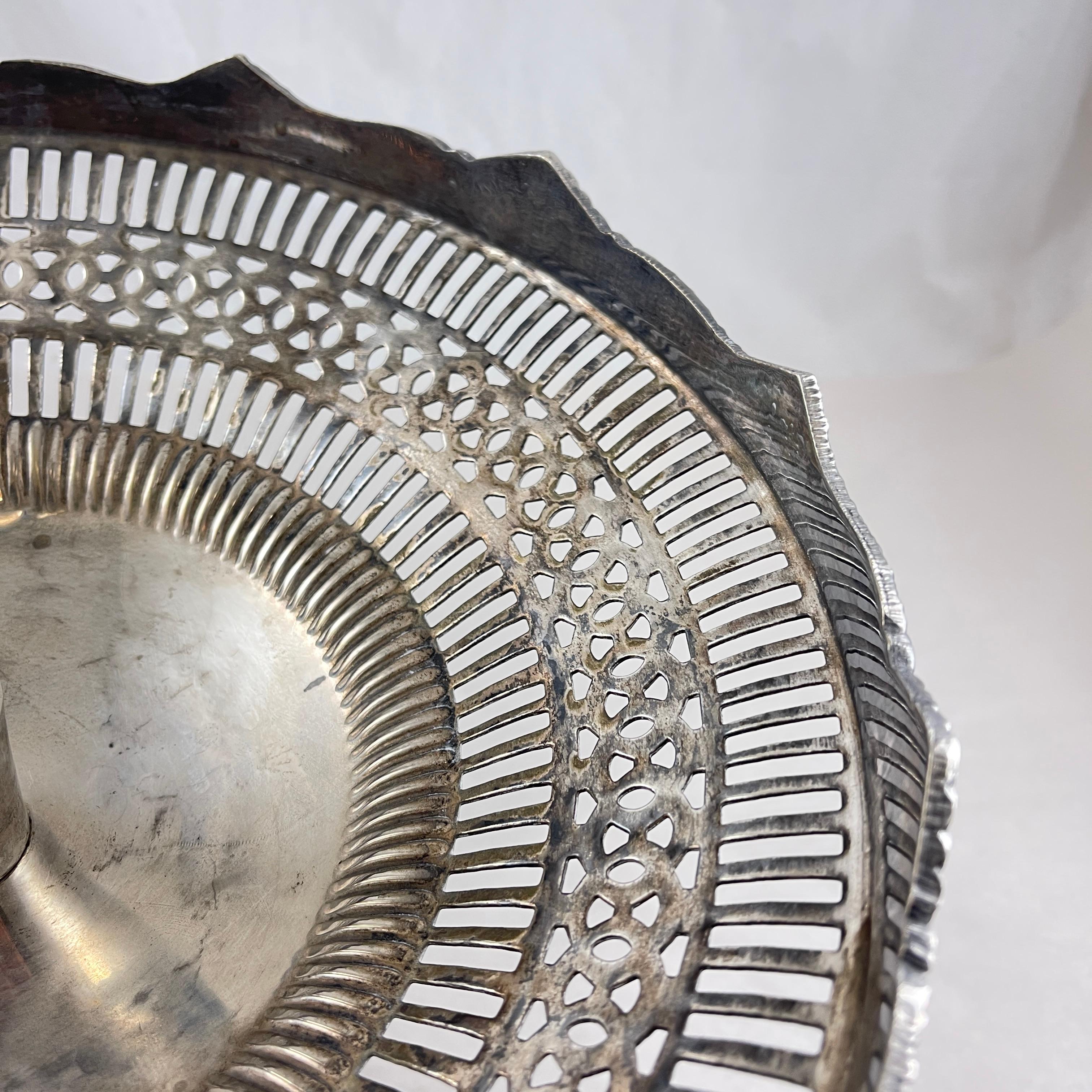 Two-Tier Silver Plated Pedestal Table Epergne For Sale 4