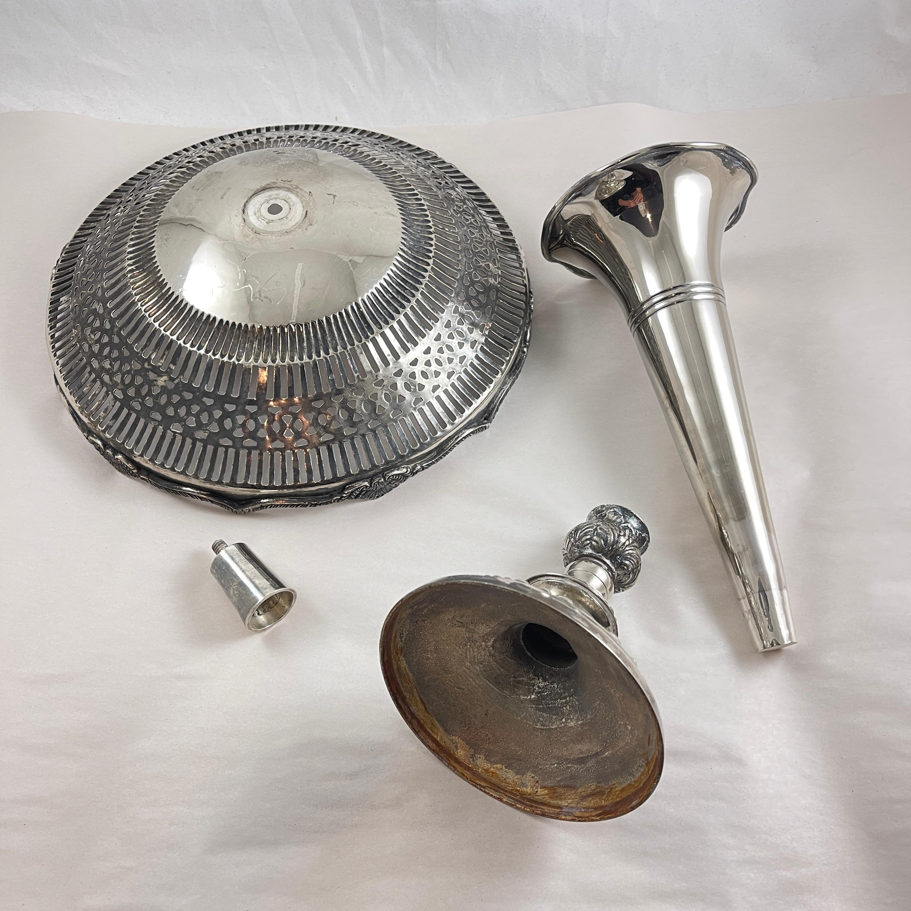 Two-Tier Silver Plated Pedestal Table Epergne For Sale 7