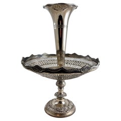 Antique Two-Tier Silver Plated Pedestal Table Epergne