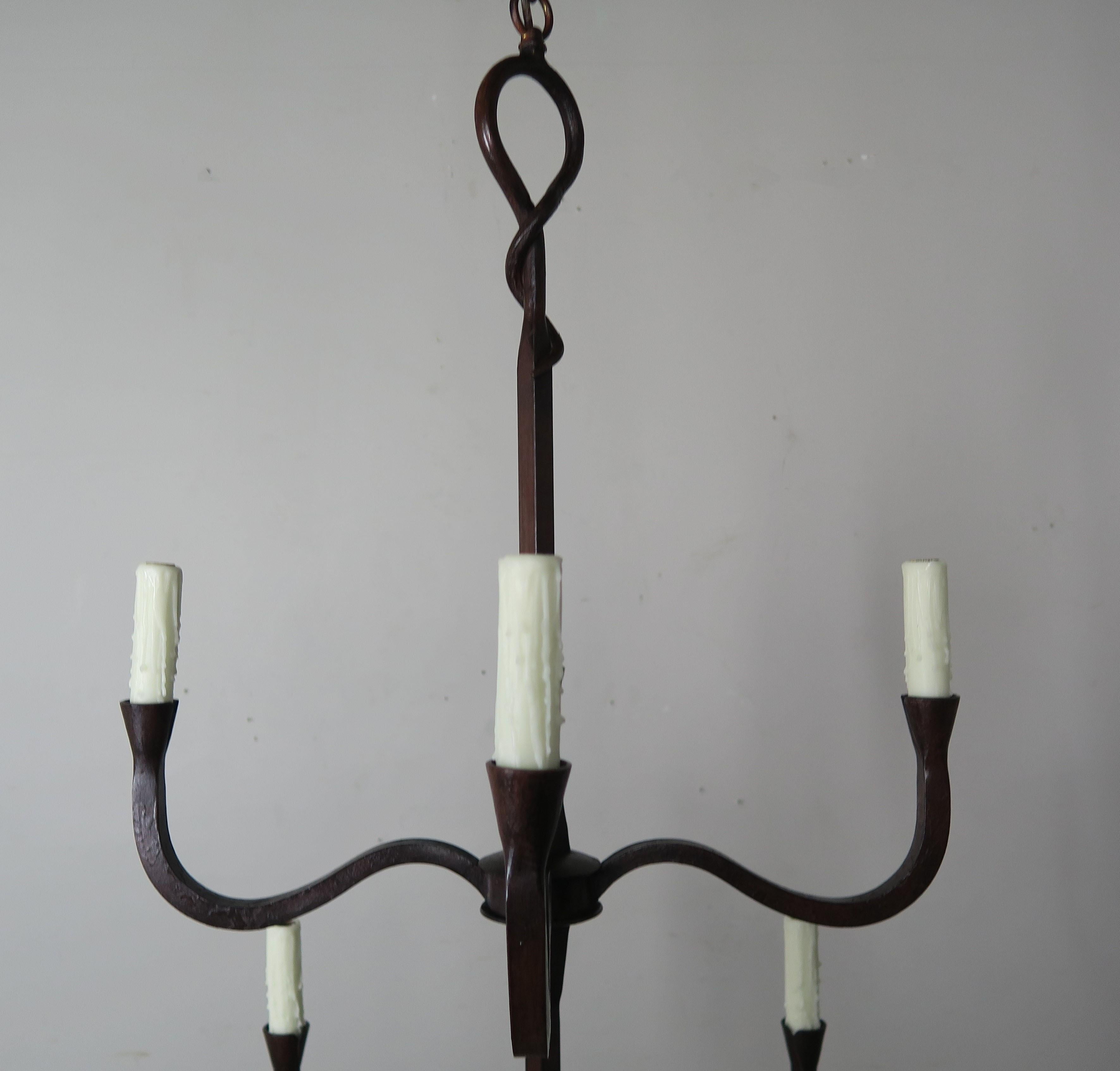 American Two-Tier Spanish Style Wrought Iron Chandelier