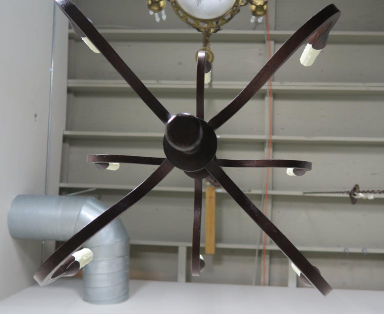 Two Tier Spanish Style Wrought Iron Chandelier