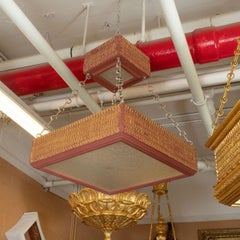 Two-Tier Square Giltwood Pendant by Carlos Villegas