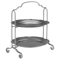 Two-Tier Sterling Silver Cake Stand by Ollivant & Botsford, 1961