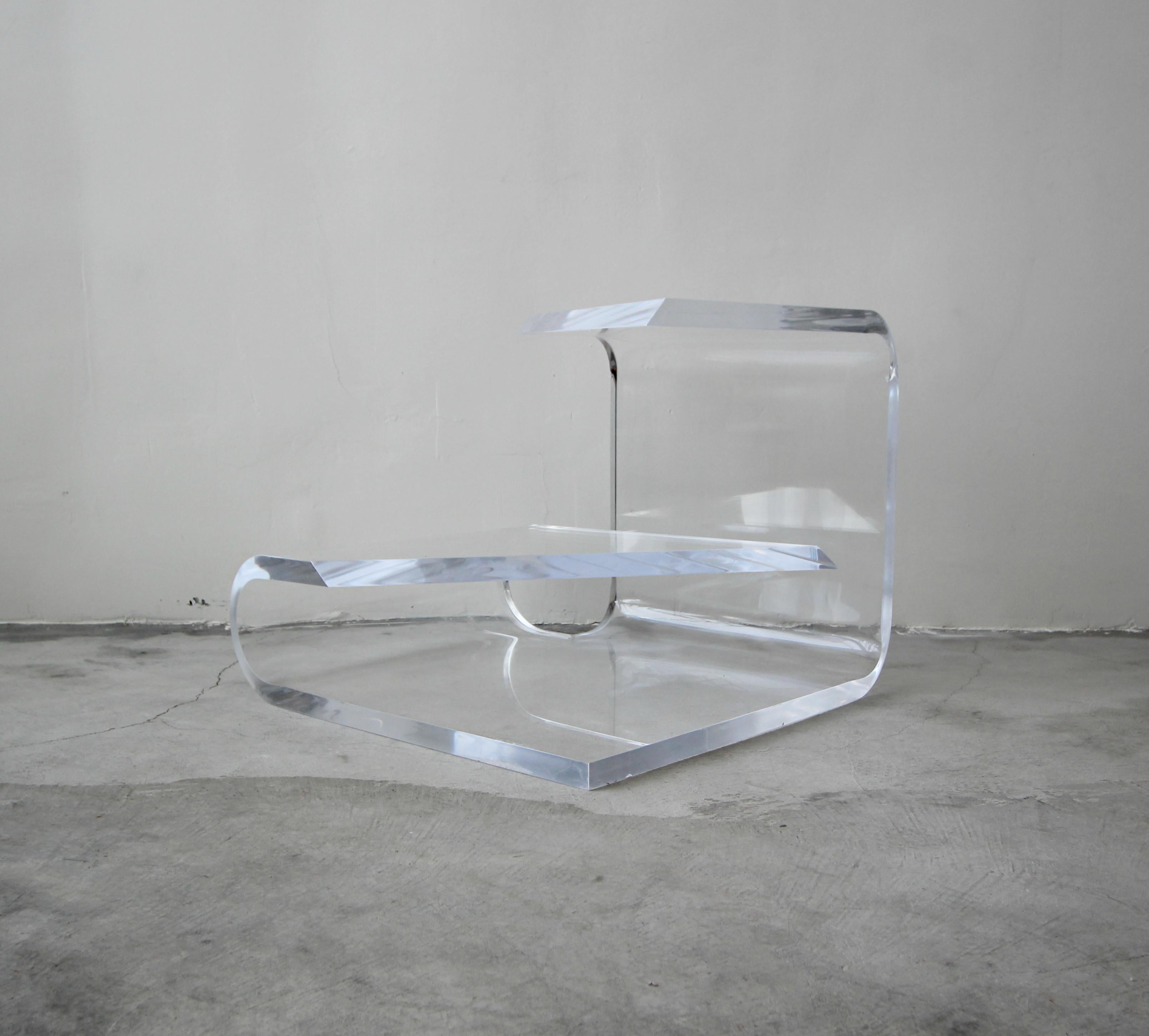 A stunning example of vintage Lucite. This two-tier 1