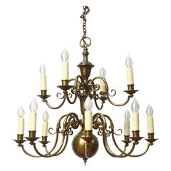 Two Tier Twelve Arm Colonial Chandelier