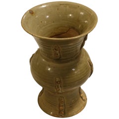 Light Olive Color Two Tier Vase, China, Contemporary