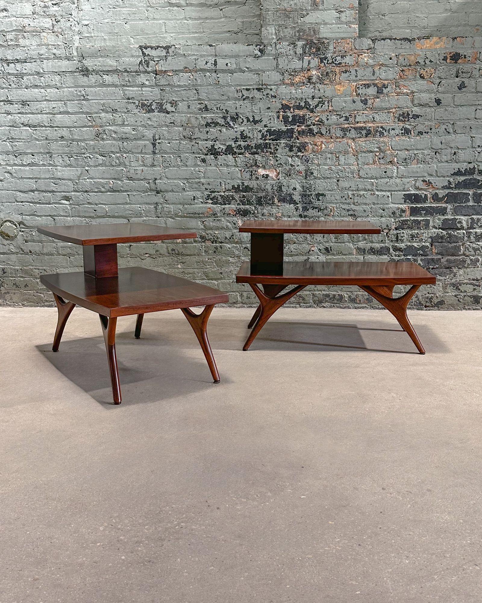 Two Tier End/Side Tables, 1960. Tables have been restored.
Measure 22.5