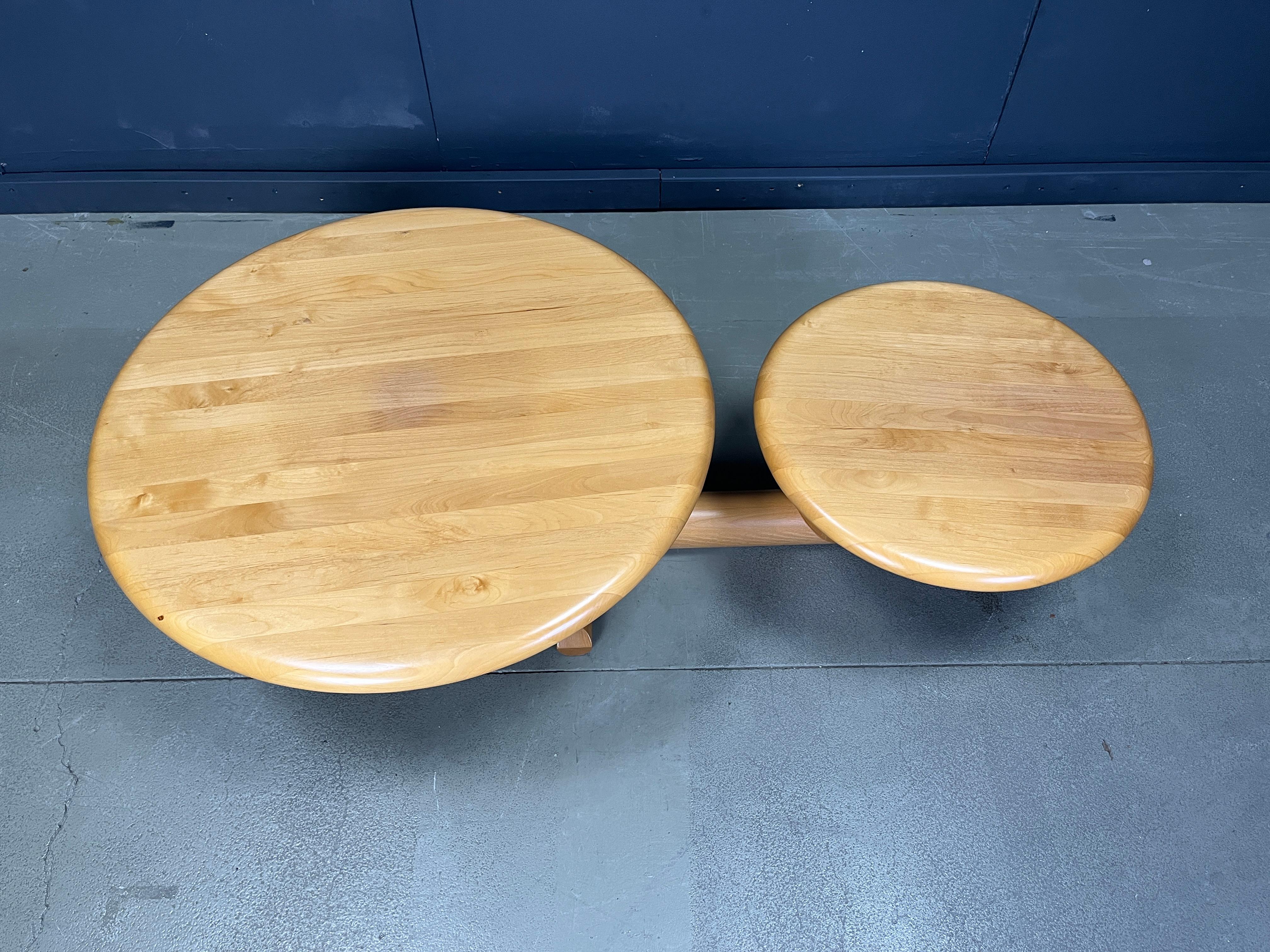 Table basse pivotante à deux niveaux par roche Bobois, années 1980 en vente 5