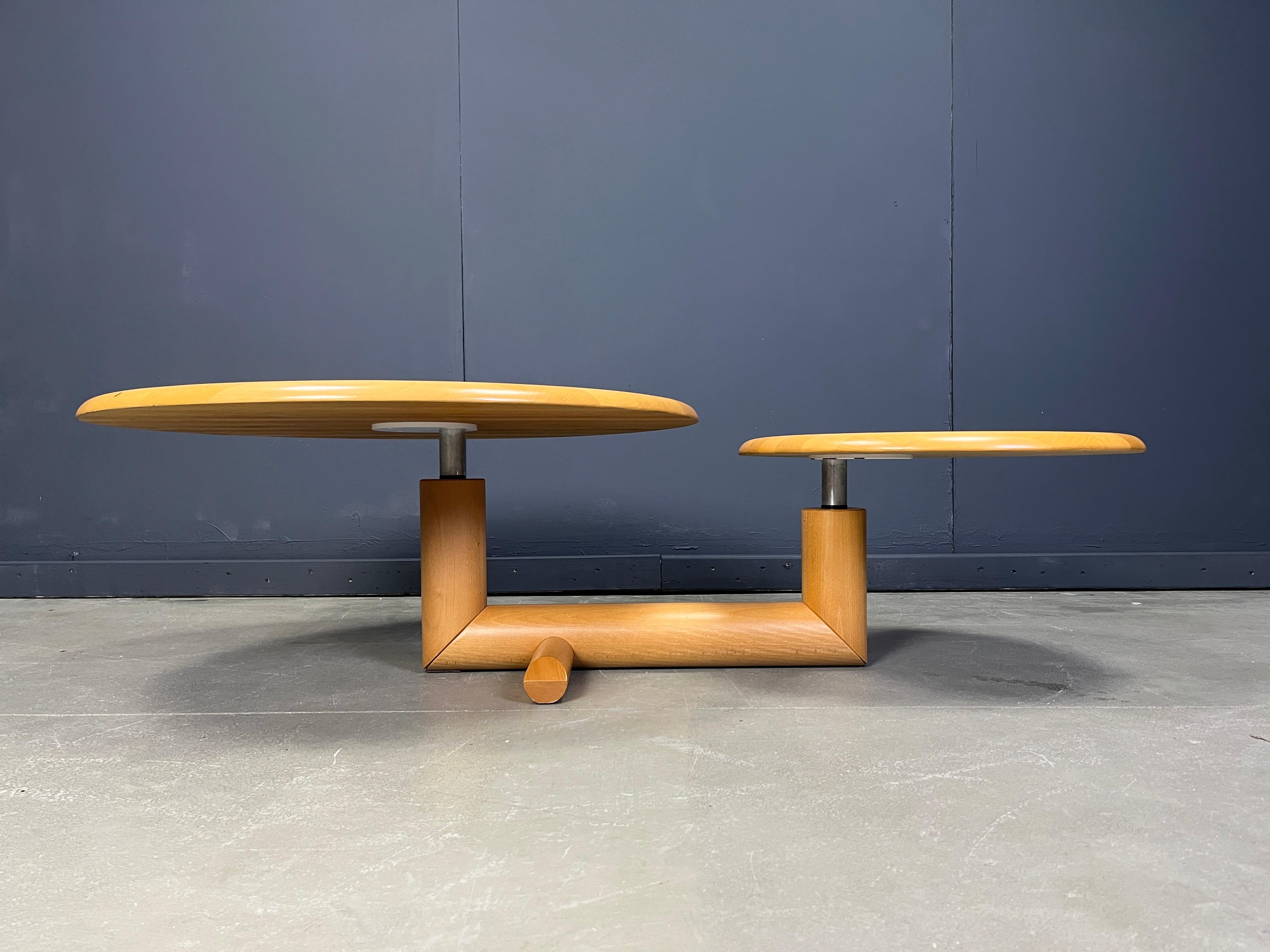 Table basse pivotante à deux niveaux par roche Bobois, années 1980 en vente 6