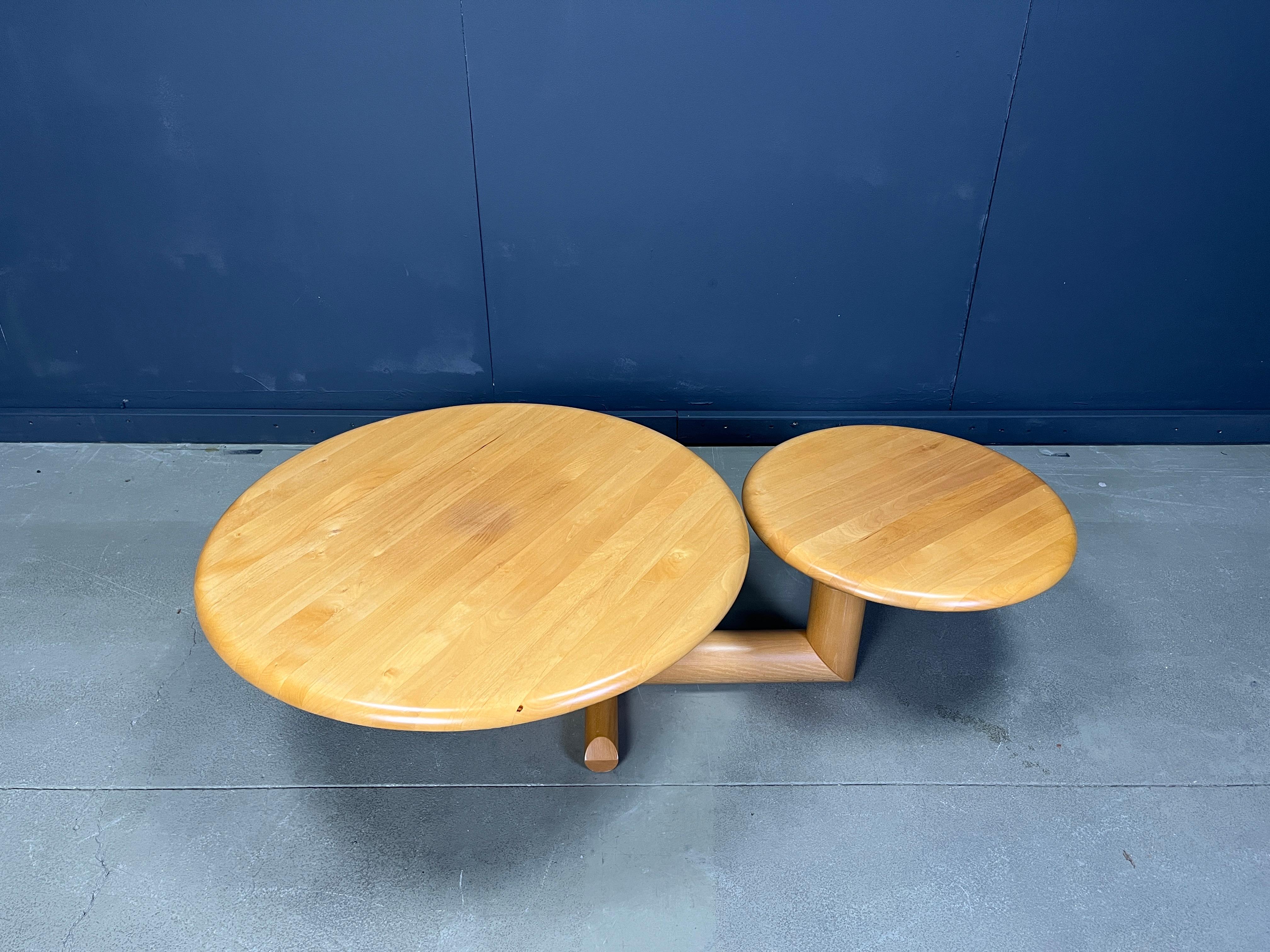 Table basse pivotante à deux niveaux par roche Bobois, années 1980 en vente 2