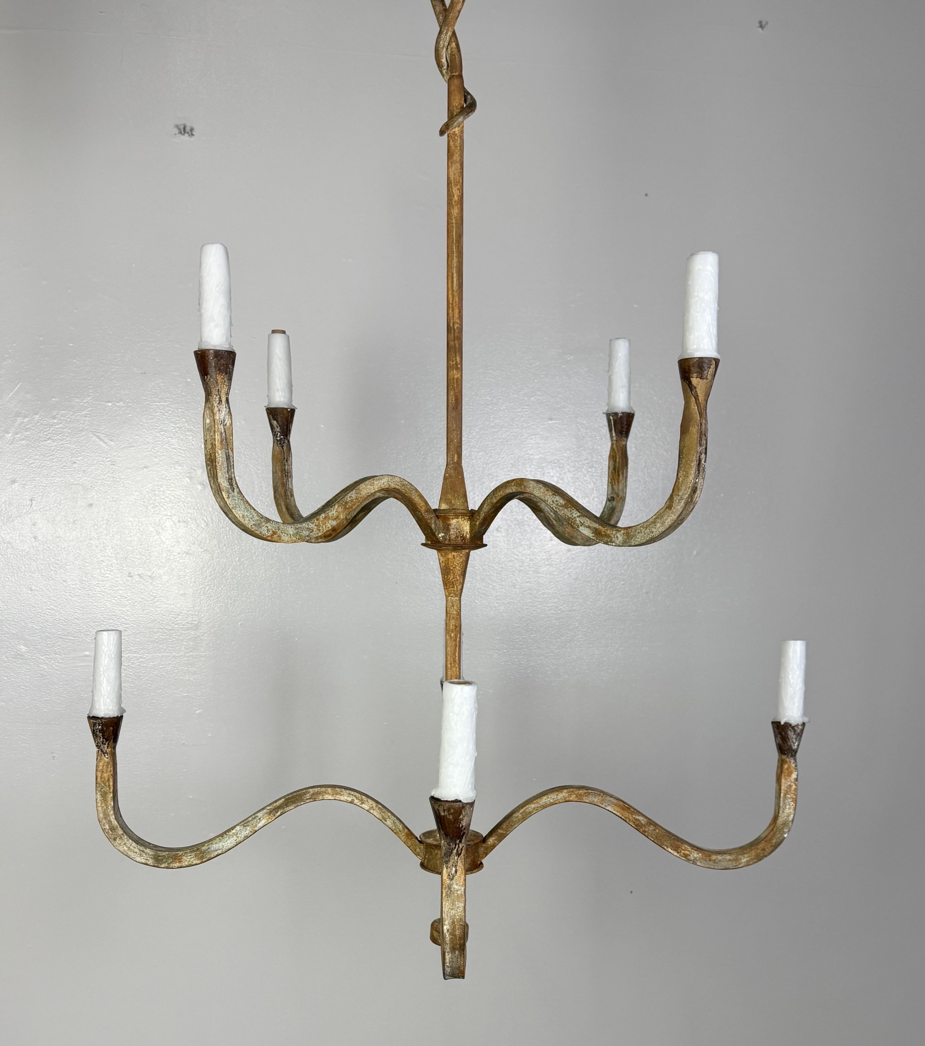 Minimalist Benedict Wrought Iron Chandelier by Miamar Home For Sale