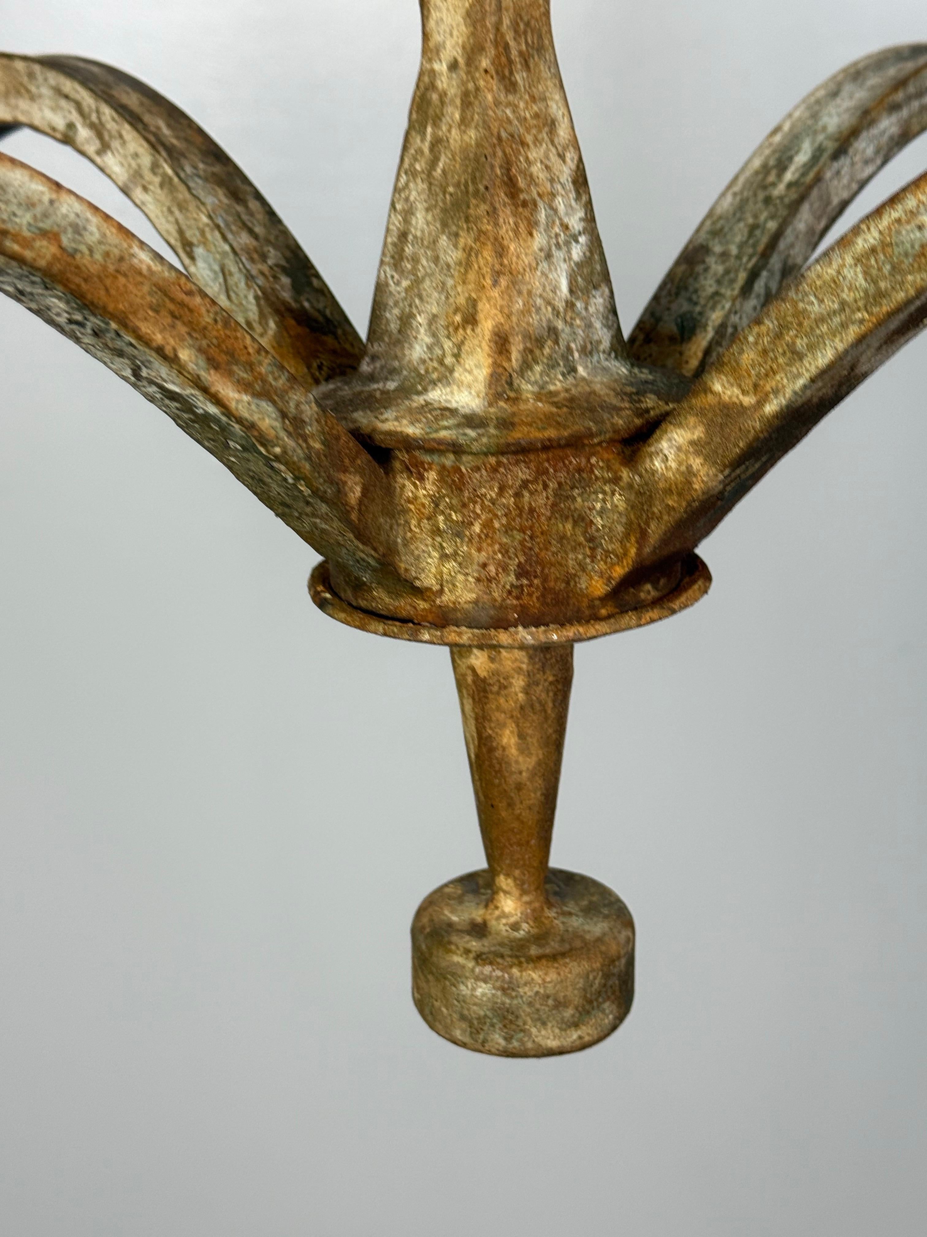 Contemporary Benedict Wrought Iron Chandelier by Miamar Home For Sale