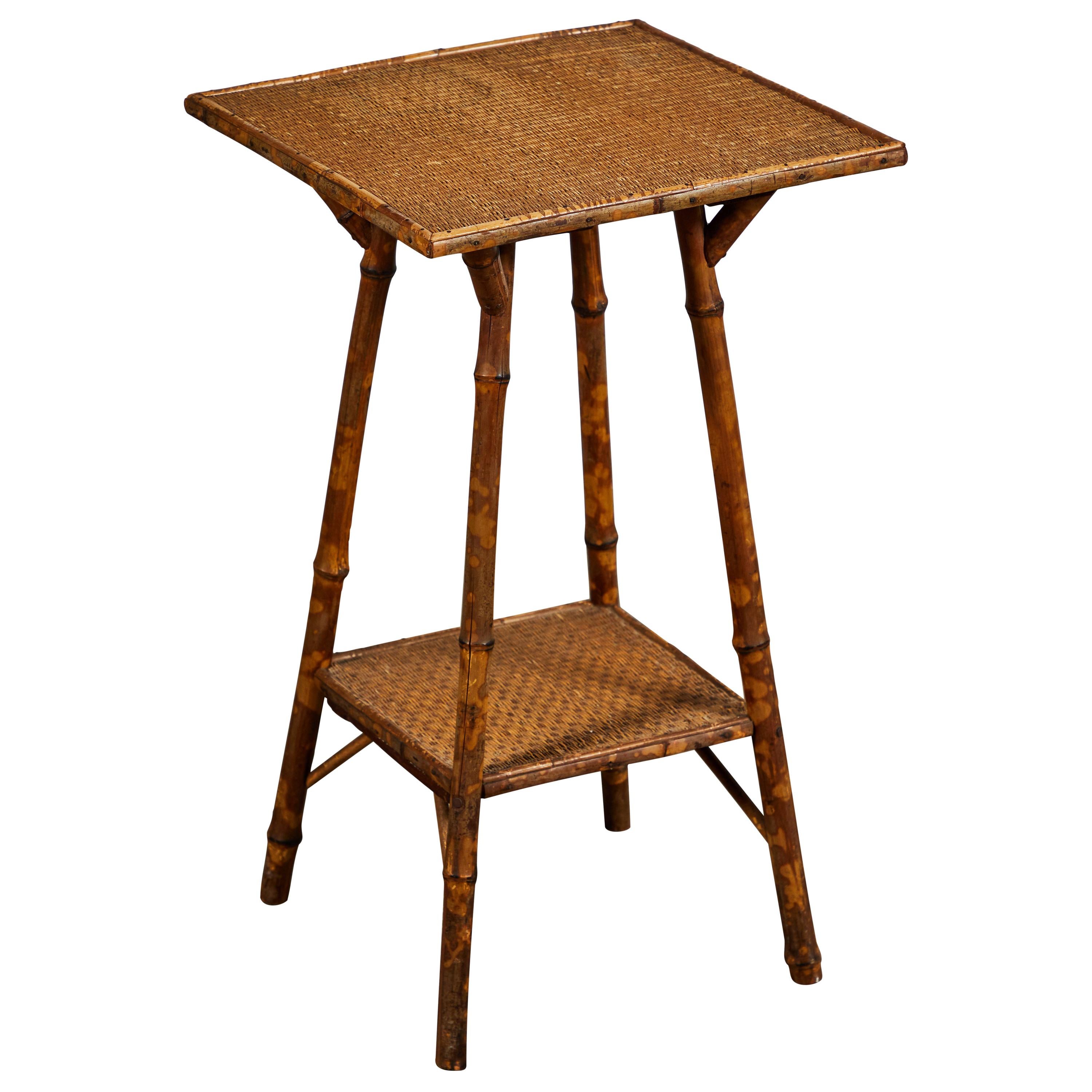 Two-Tiered Bamboo Side Table