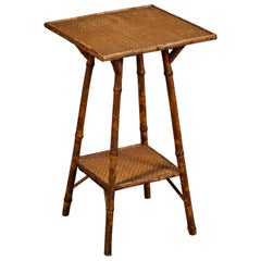 Two-Tiered Bamboo Side Table