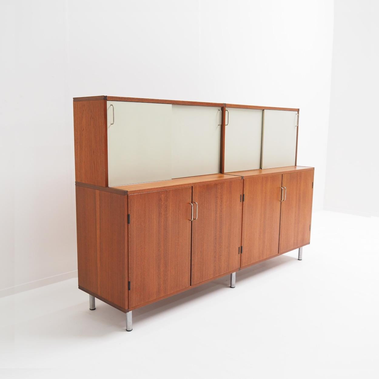 Dutch Two Tiered Cabinet with Sliding Doors by Cees Braakman for Pastoe For Sale
