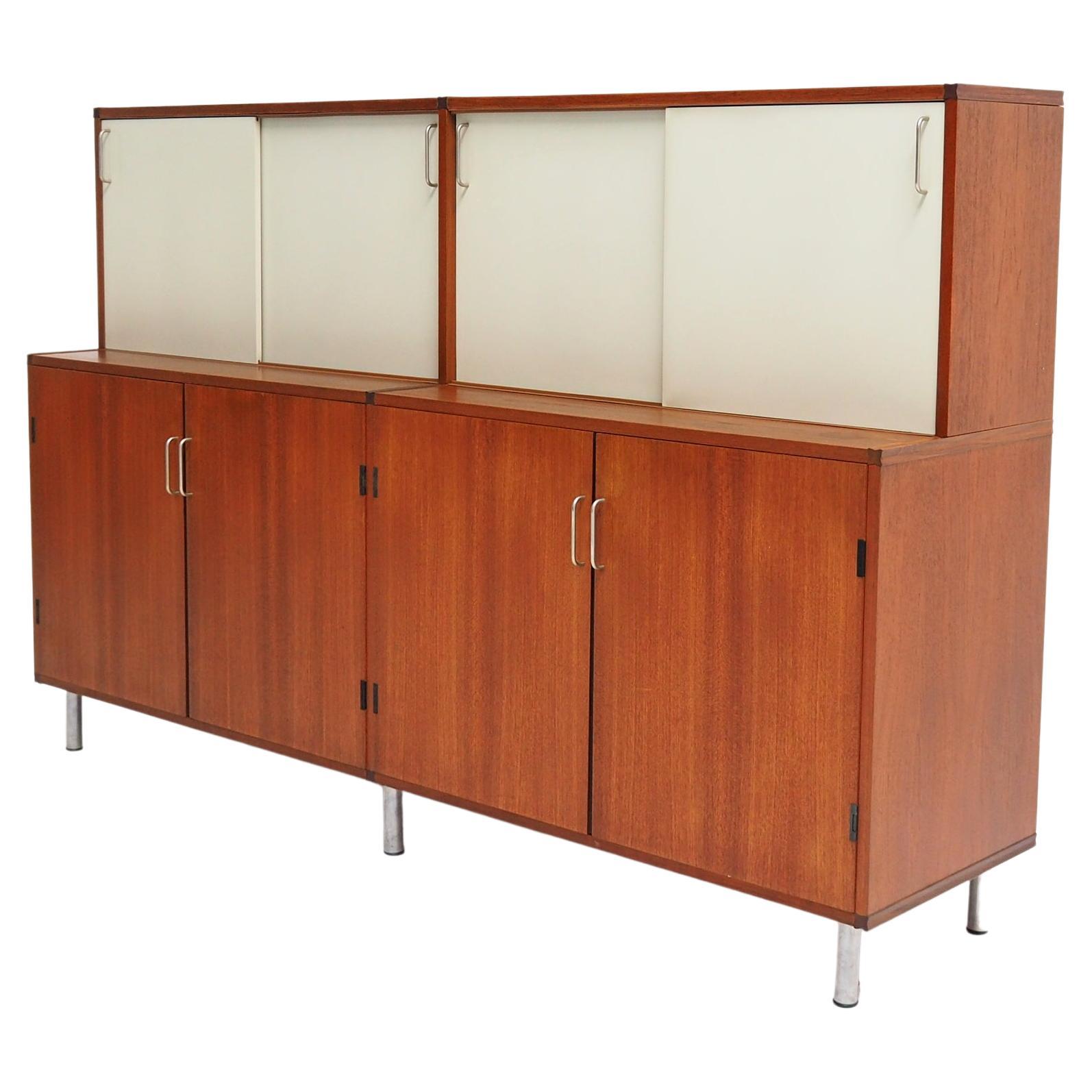 Two Tiered Cabinet with Sliding Doors by Cees Braakman for Pastoe For Sale