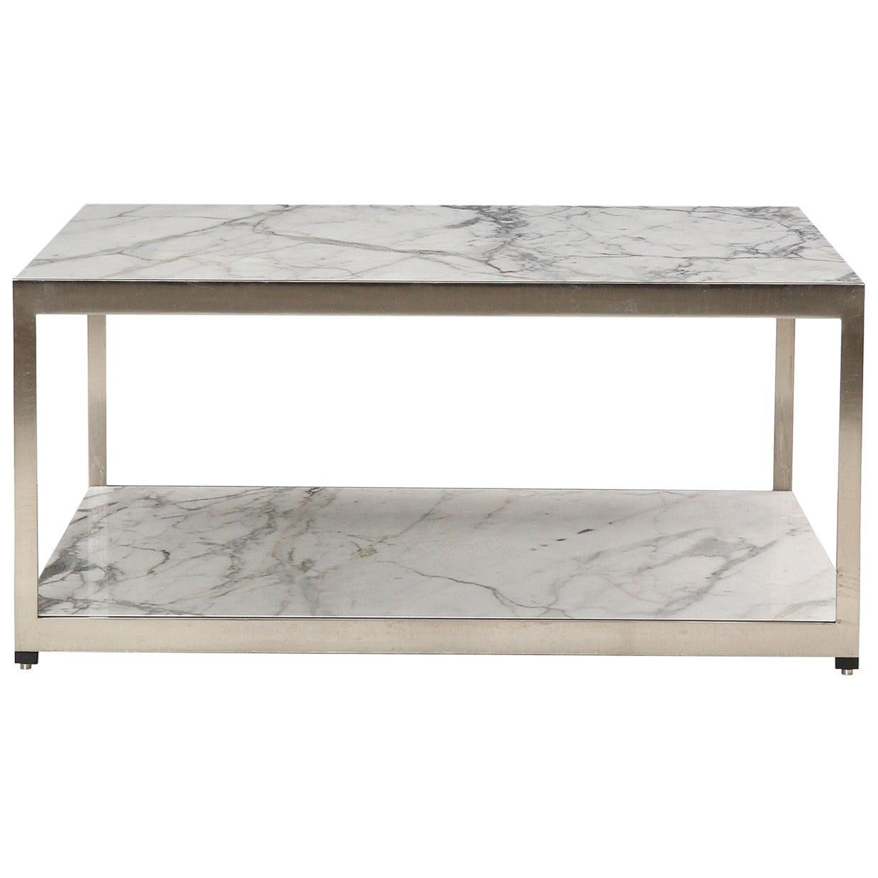 Zweistöckiger Tisch aus Carrara-Marmor von Ward Bennett für Brickel Associates, 1960er Jahre