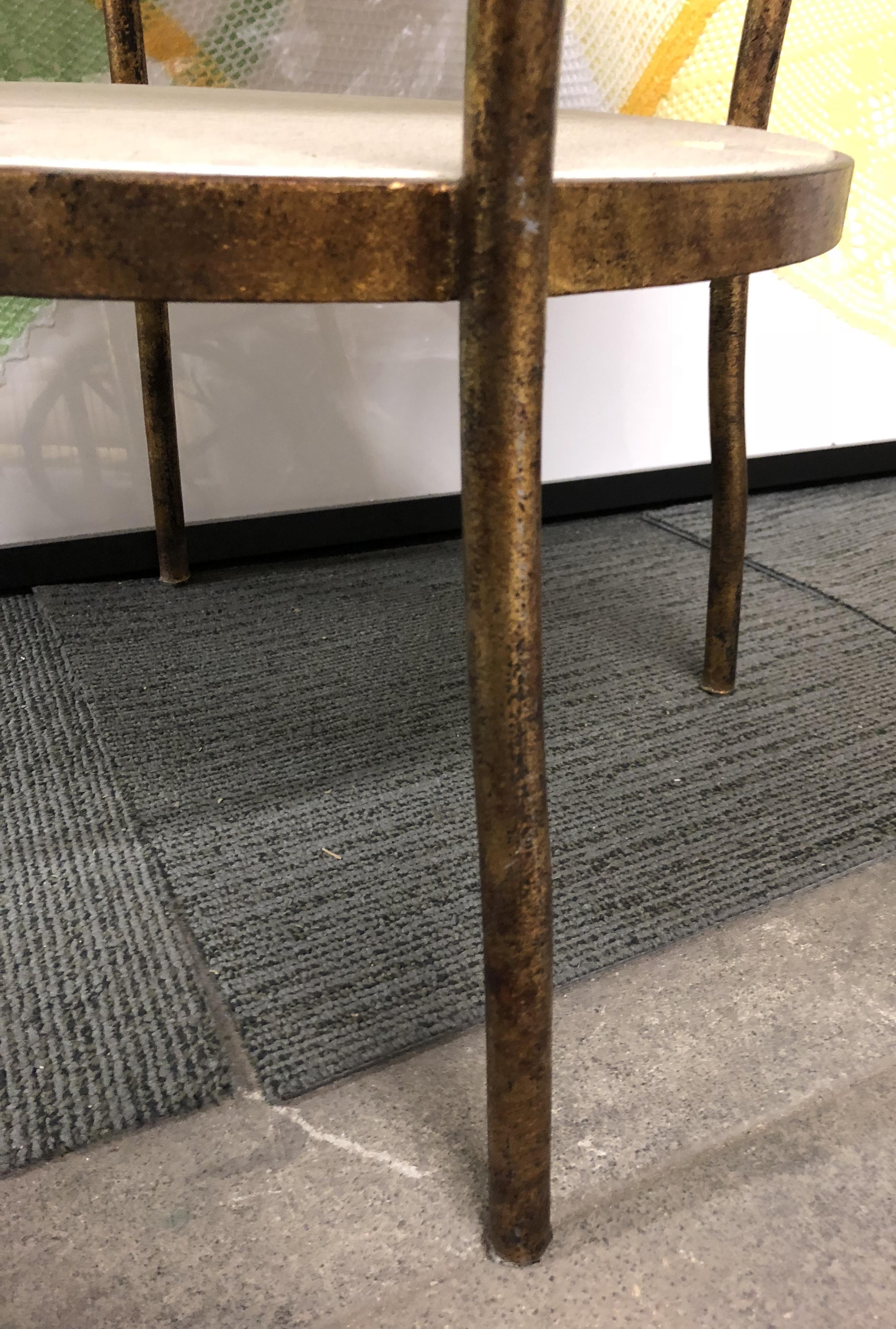 Two-Tiered Centre Table with Gilded Metal Frame and Marble-Top 6